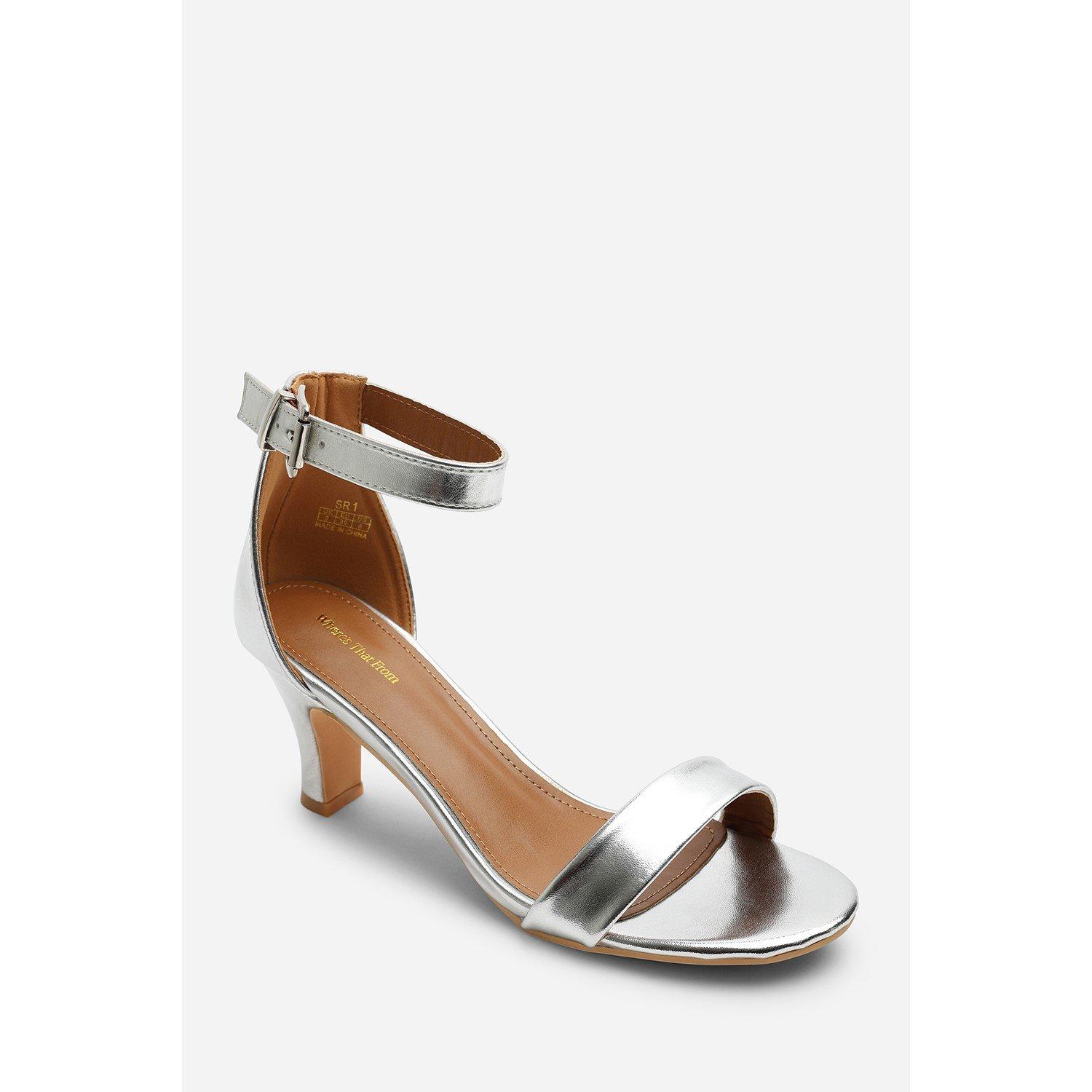 Silver PU - Wheres That From - Women's Open-Toe Heeled Sandals - 3