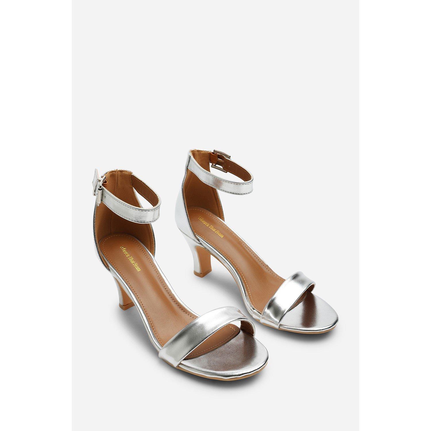 Silver PU - Wheres That From - Women's Open-Toe Heeled Sandals - 4
