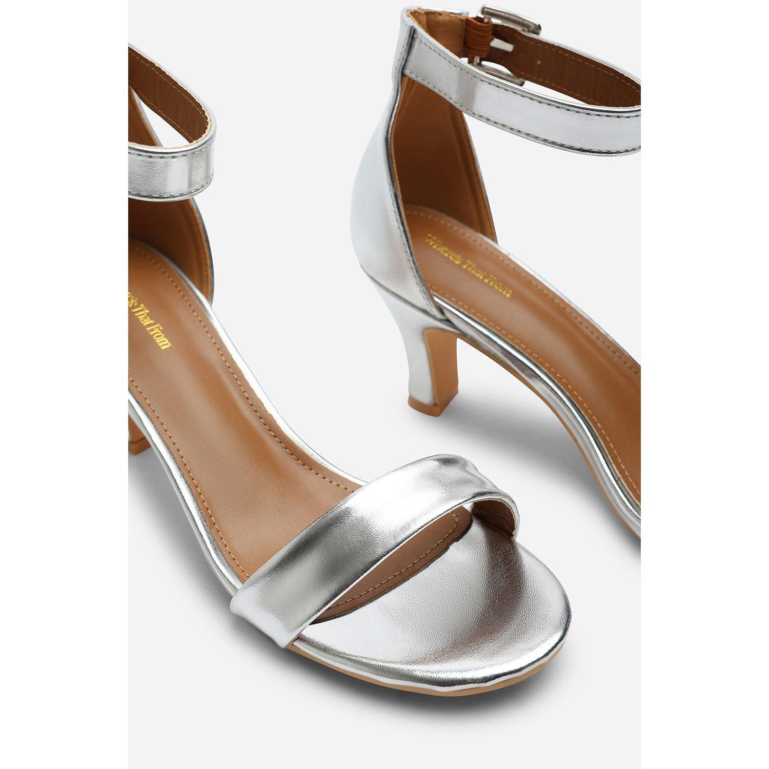 Silver PU - Wheres That From - Women's Open-Toe Heeled Sandals - 5