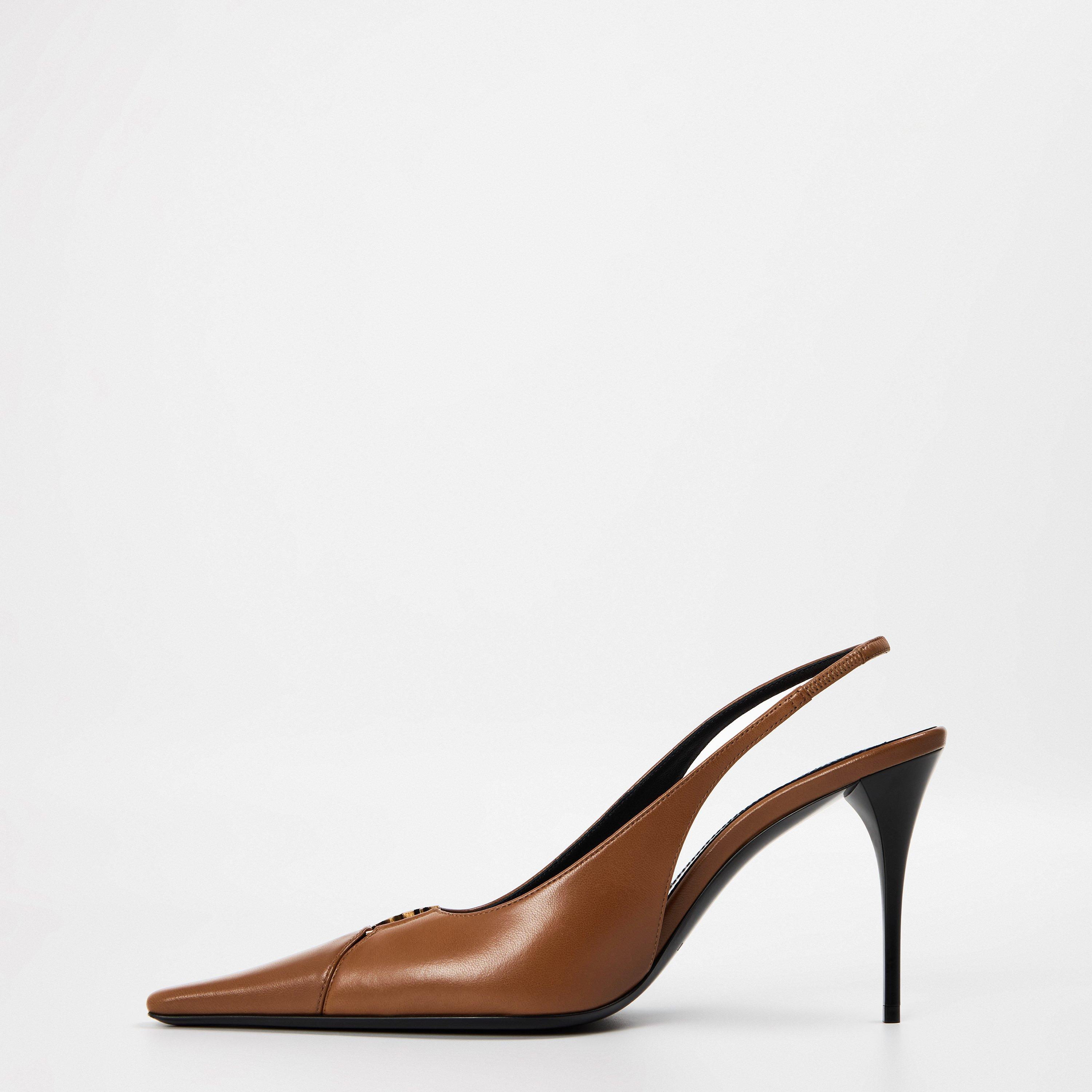 Dark Macadamia - Saint Laurent - Women's Babylone 80 Pointed Toe Stiletto Court Shoes - 2