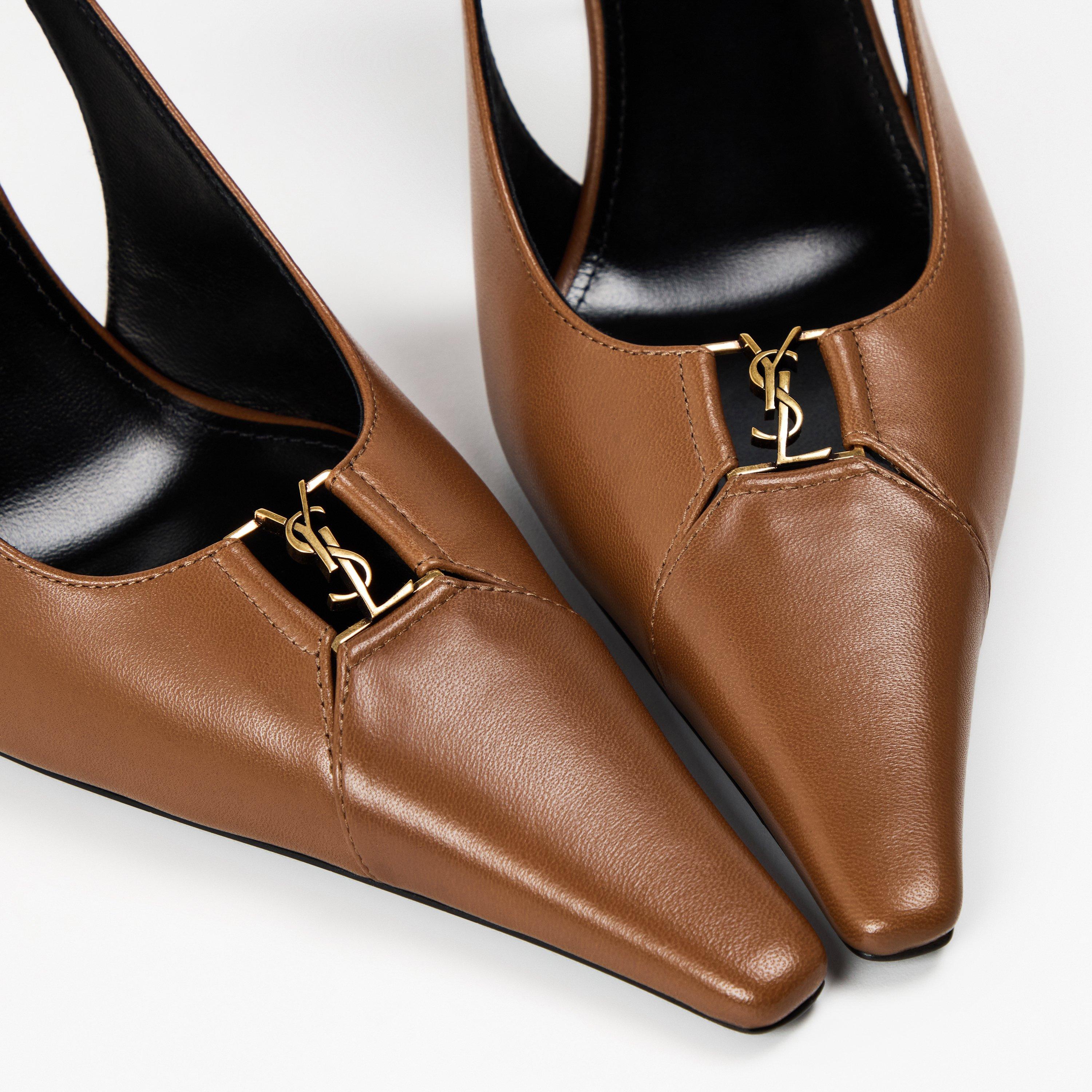 Dark Macadamia - Saint Laurent - Women's Babylone 80 Pointed Toe Stiletto Court Shoes - 4