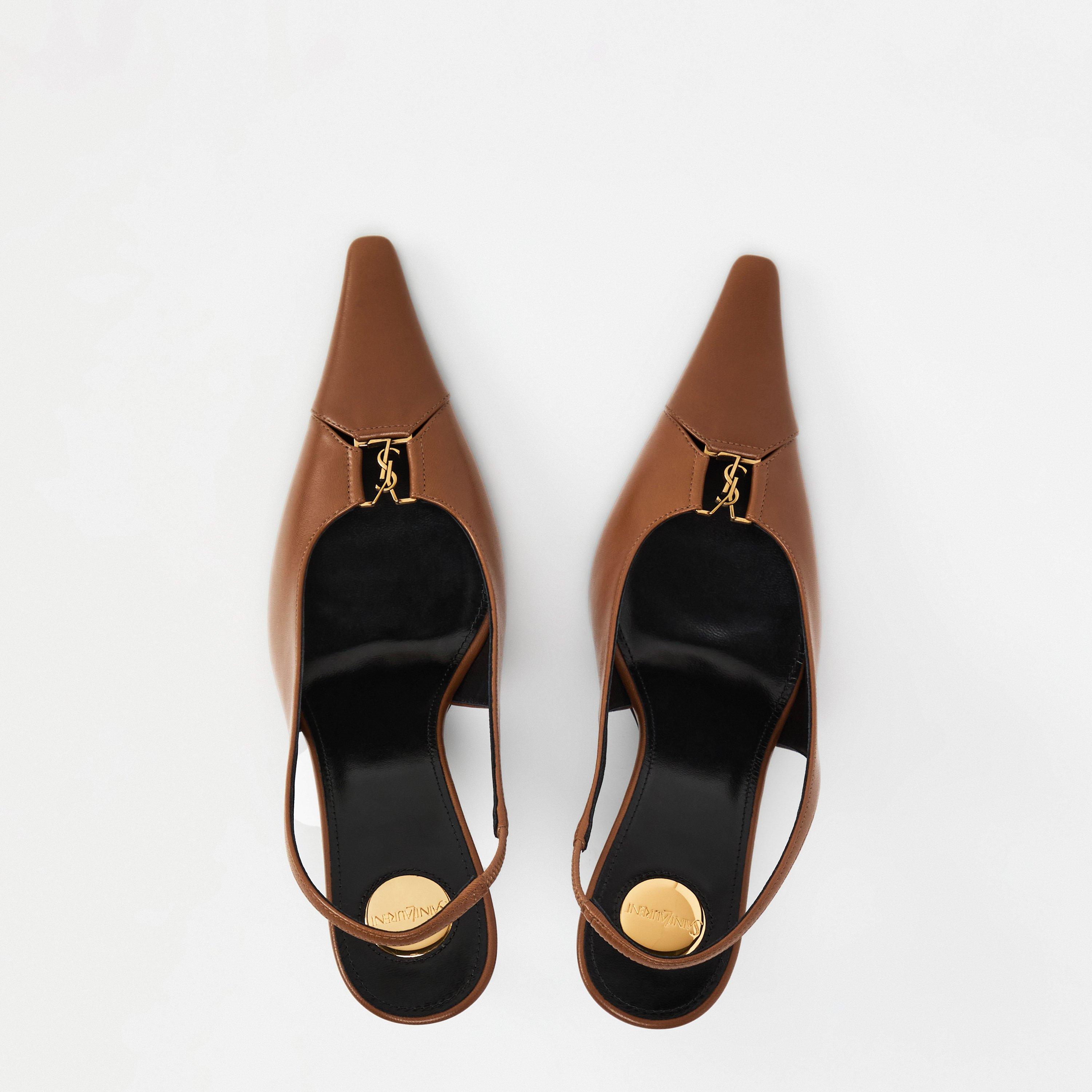 Dark Macadamia - Saint Laurent - Women's Babylone 80 Pointed Toe Stiletto Court Shoes - 5