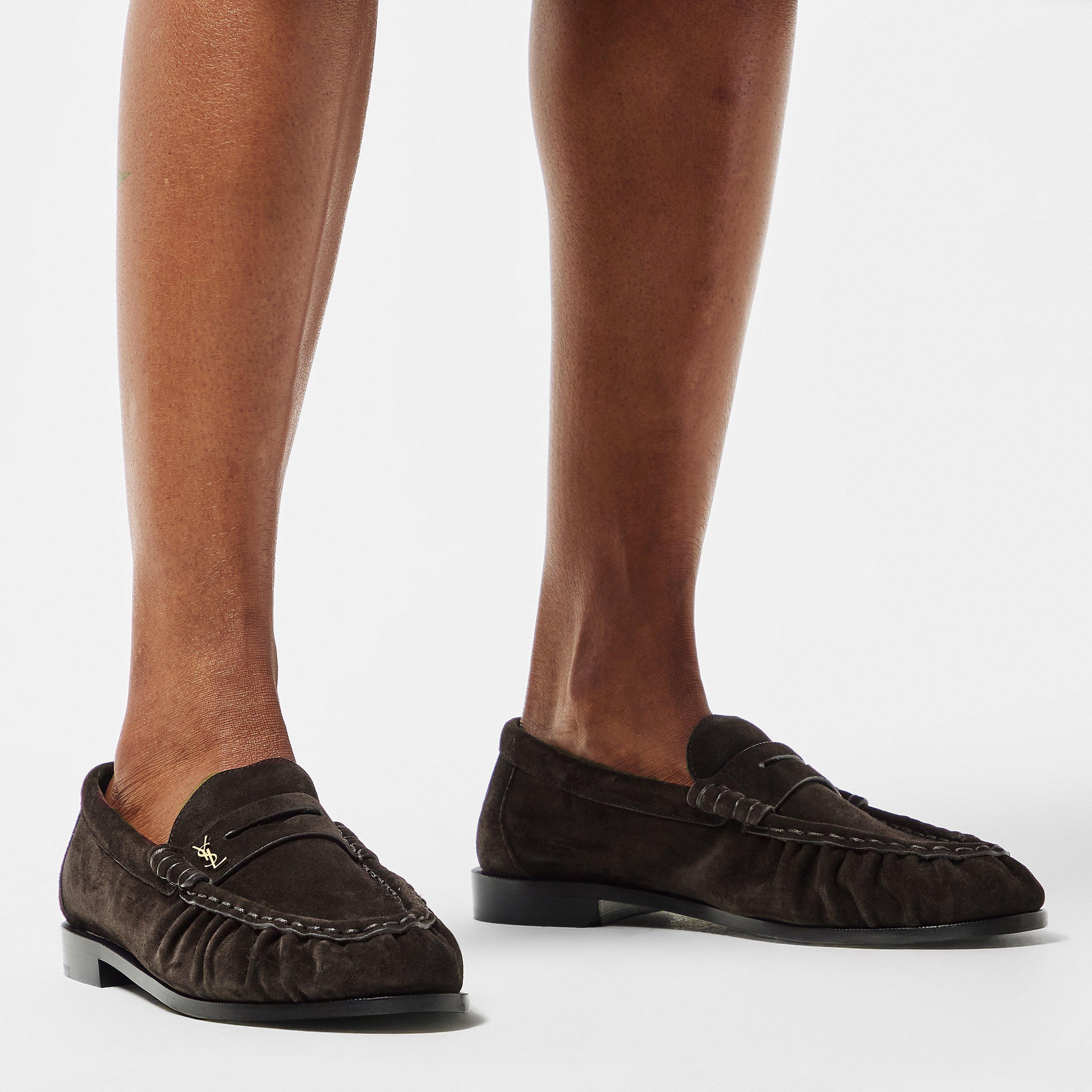 Moro - Saint Laurent - Women's Le Cassandre Penny Suede Loafers - 3