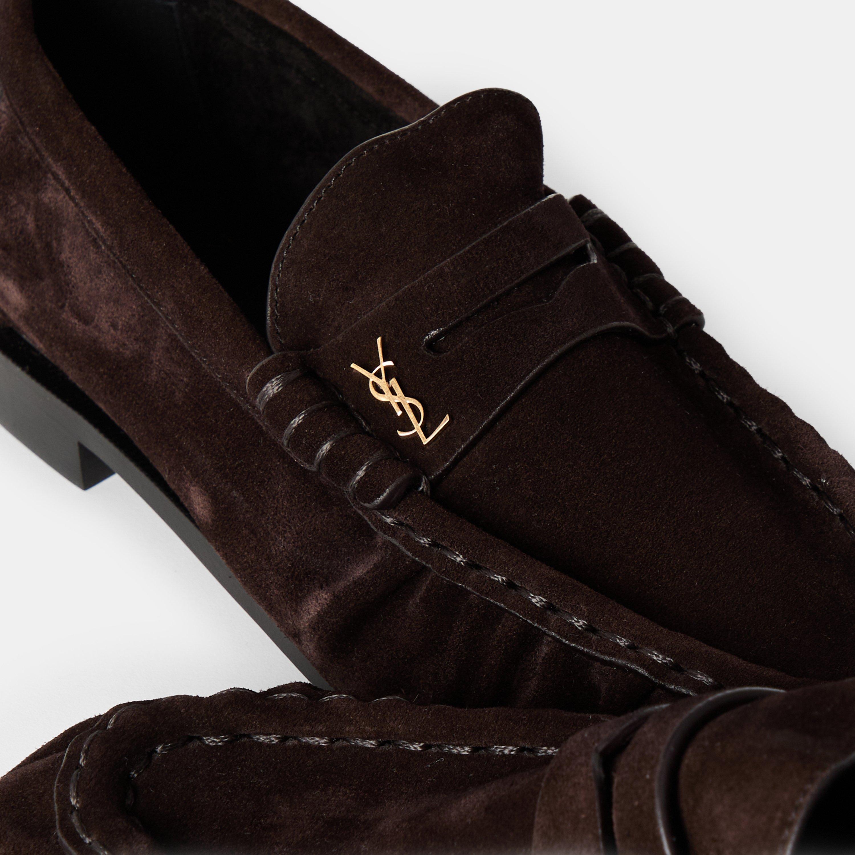 Moro - Saint Laurent - Women's Le Cassandre Penny Suede Loafers - 4