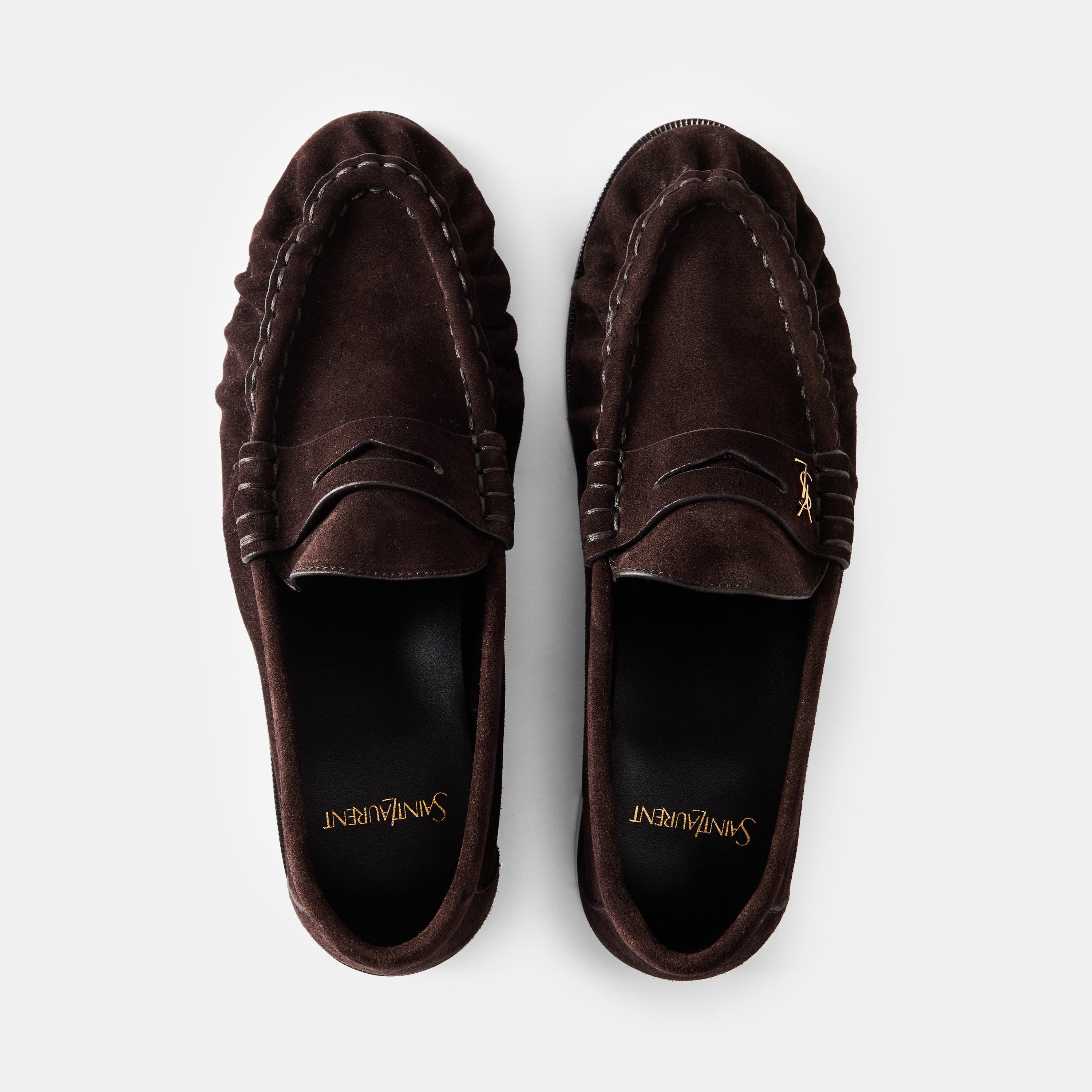 Moro - Saint Laurent - Women's Le Cassandre Penny Suede Loafers - 5