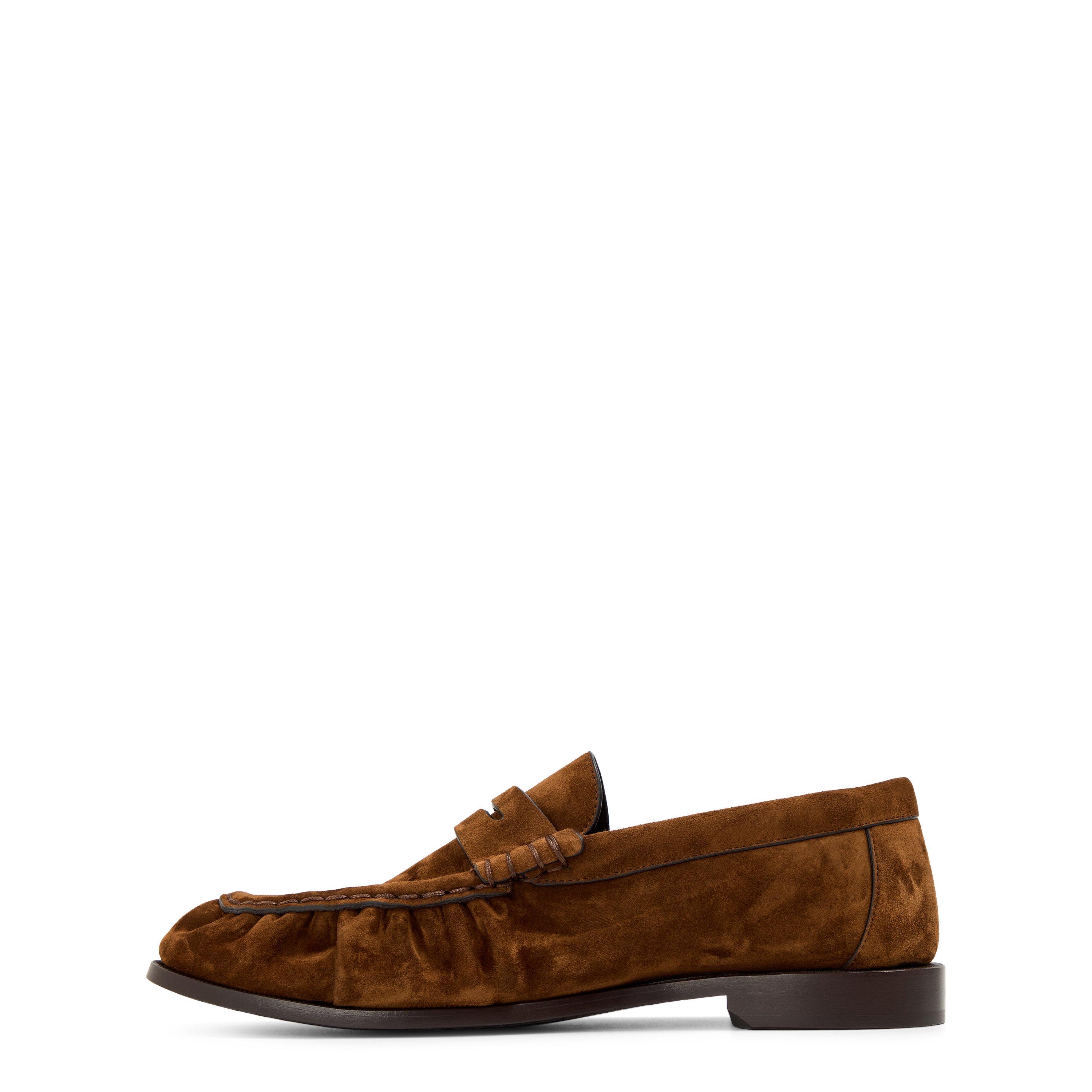Dark Havana - Saint Laurent - Women's Le Cassandre Penny Suede Loafers - 2