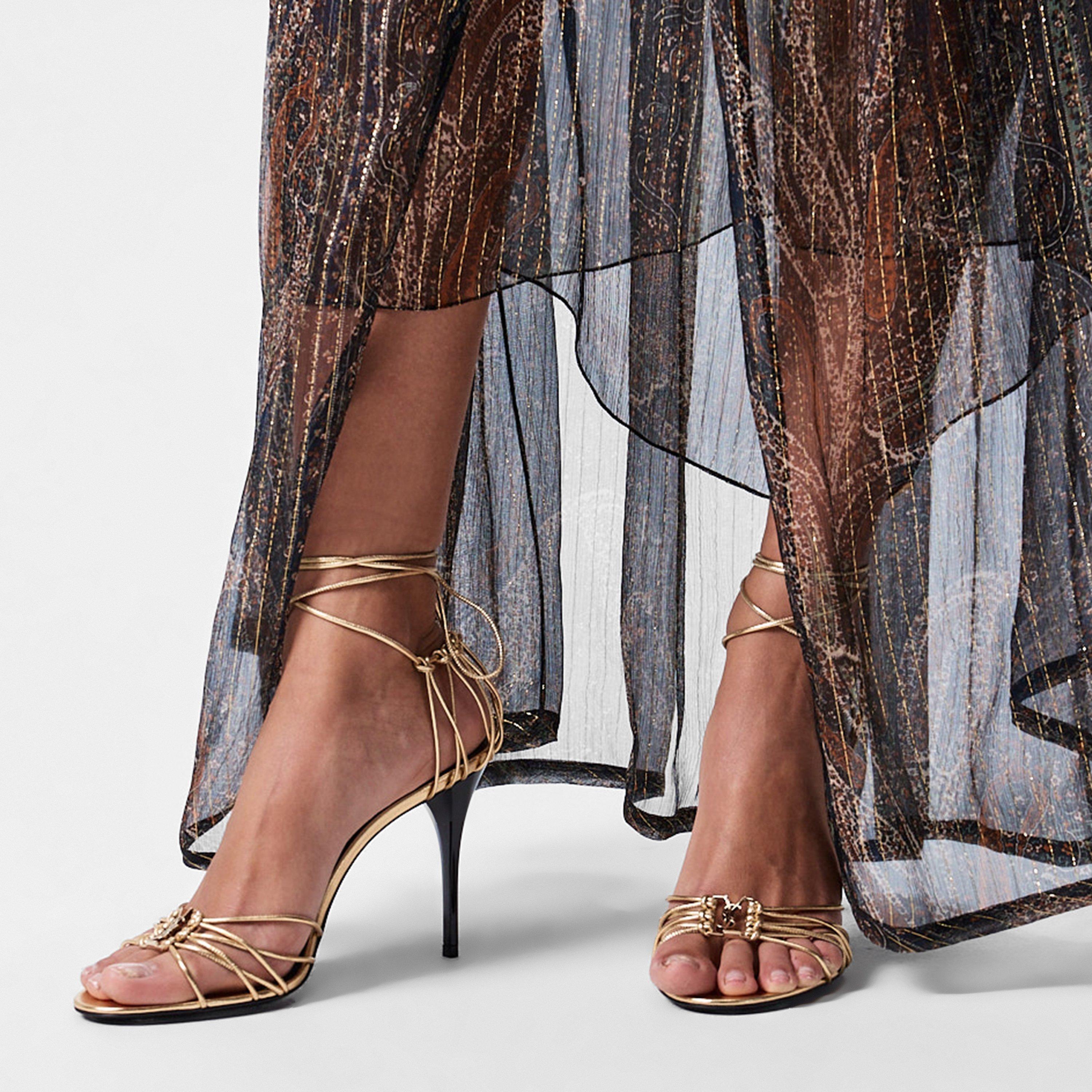 Egypt Gold 3 - Saint Laurent - Women's Babylone 90 Heeled Sandals - 3