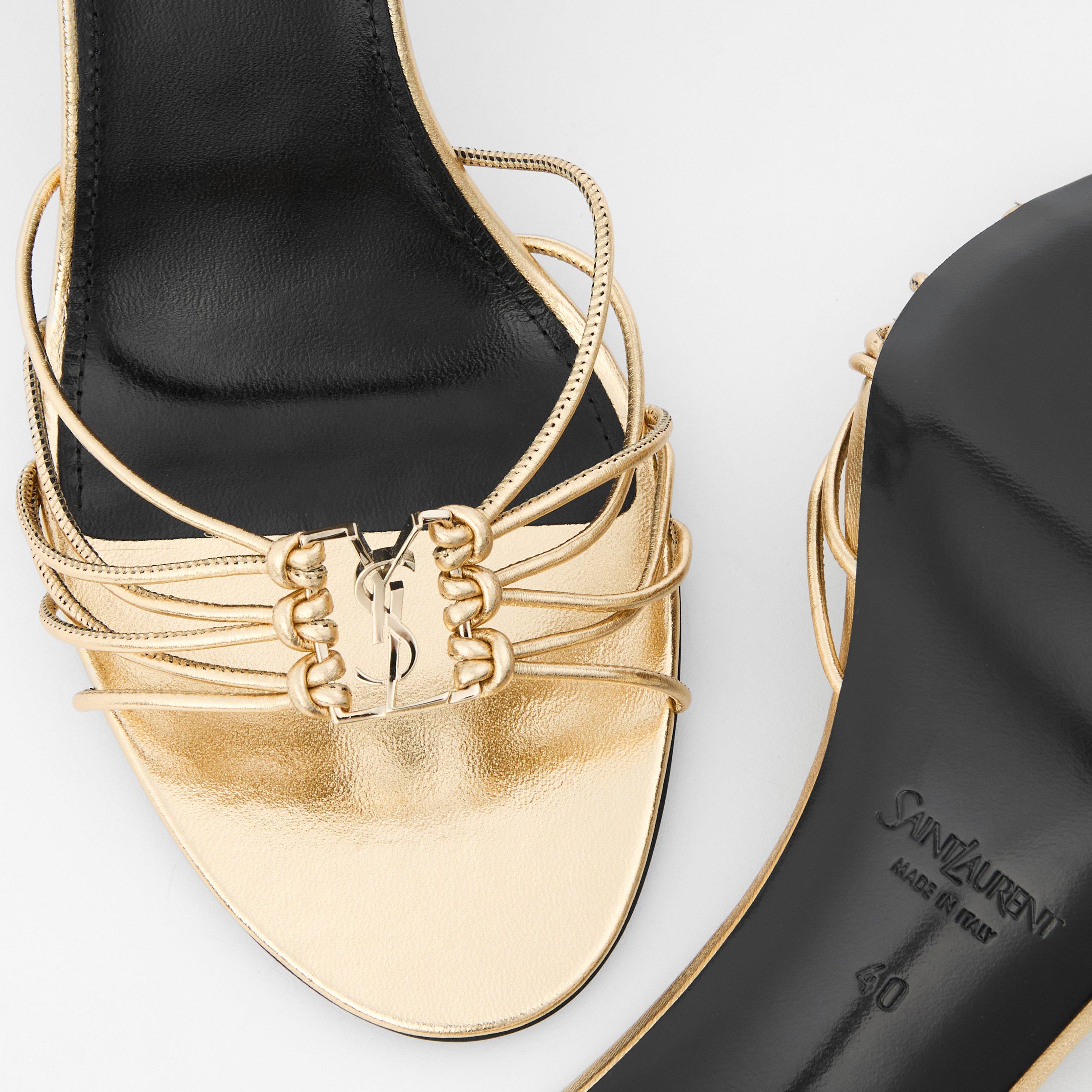 Egypt Gold 3 - Saint Laurent - Women's Babylone 90 Heeled Sandals - 4