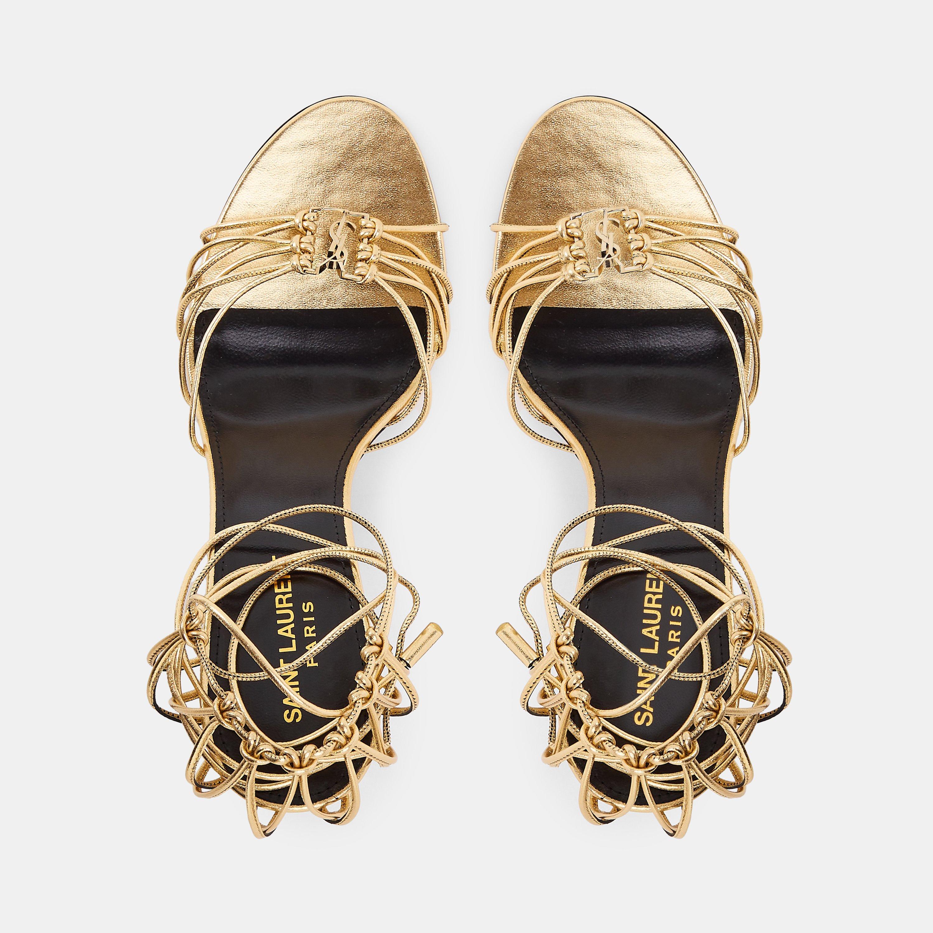 Egypt Gold 3 - Saint Laurent - Women's Babylone 90 Heeled Sandals - 5