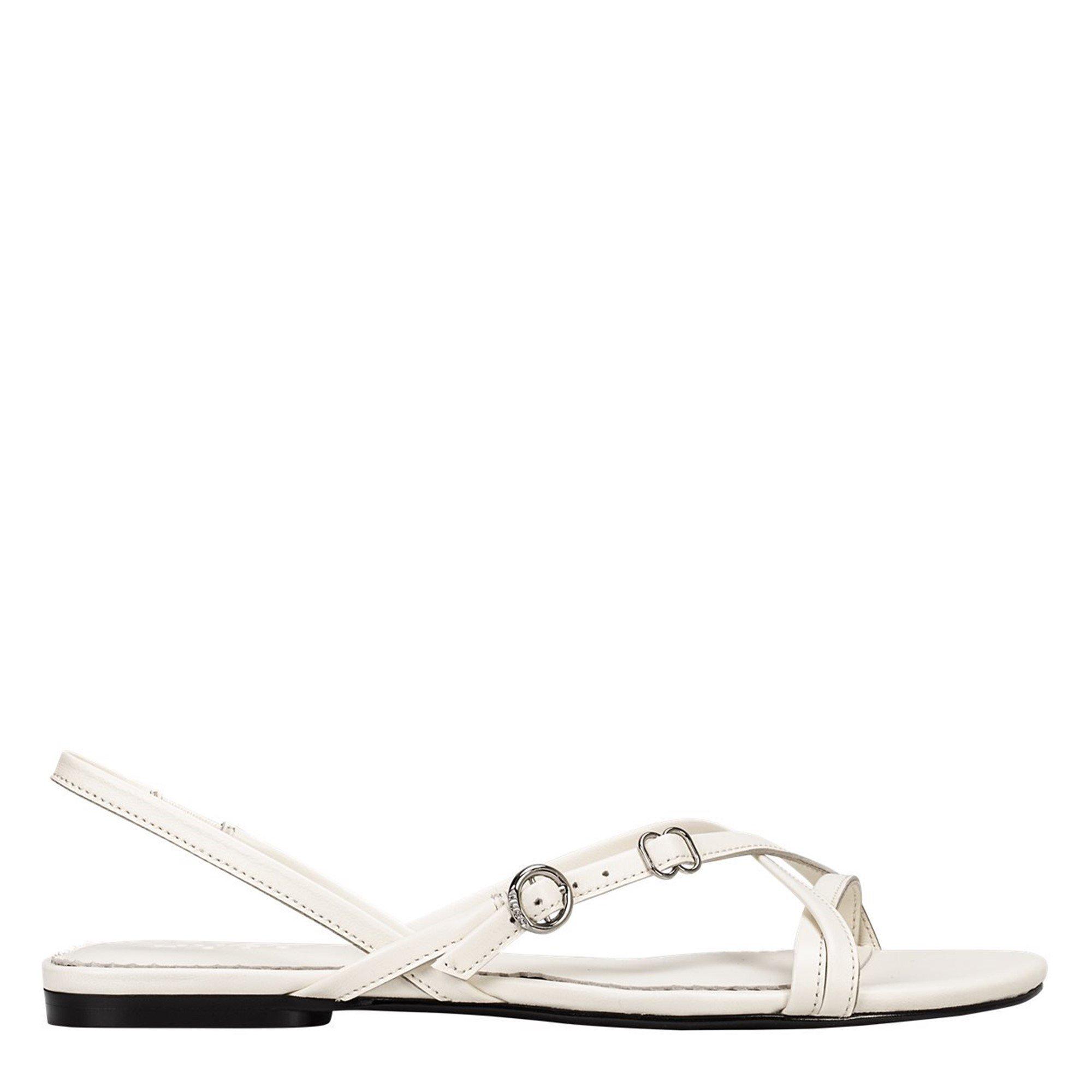 Hugo Womens HUGO Flat Sandals with Buckle Detail (Amaryl) - Cream 115 - Size 5 (38)