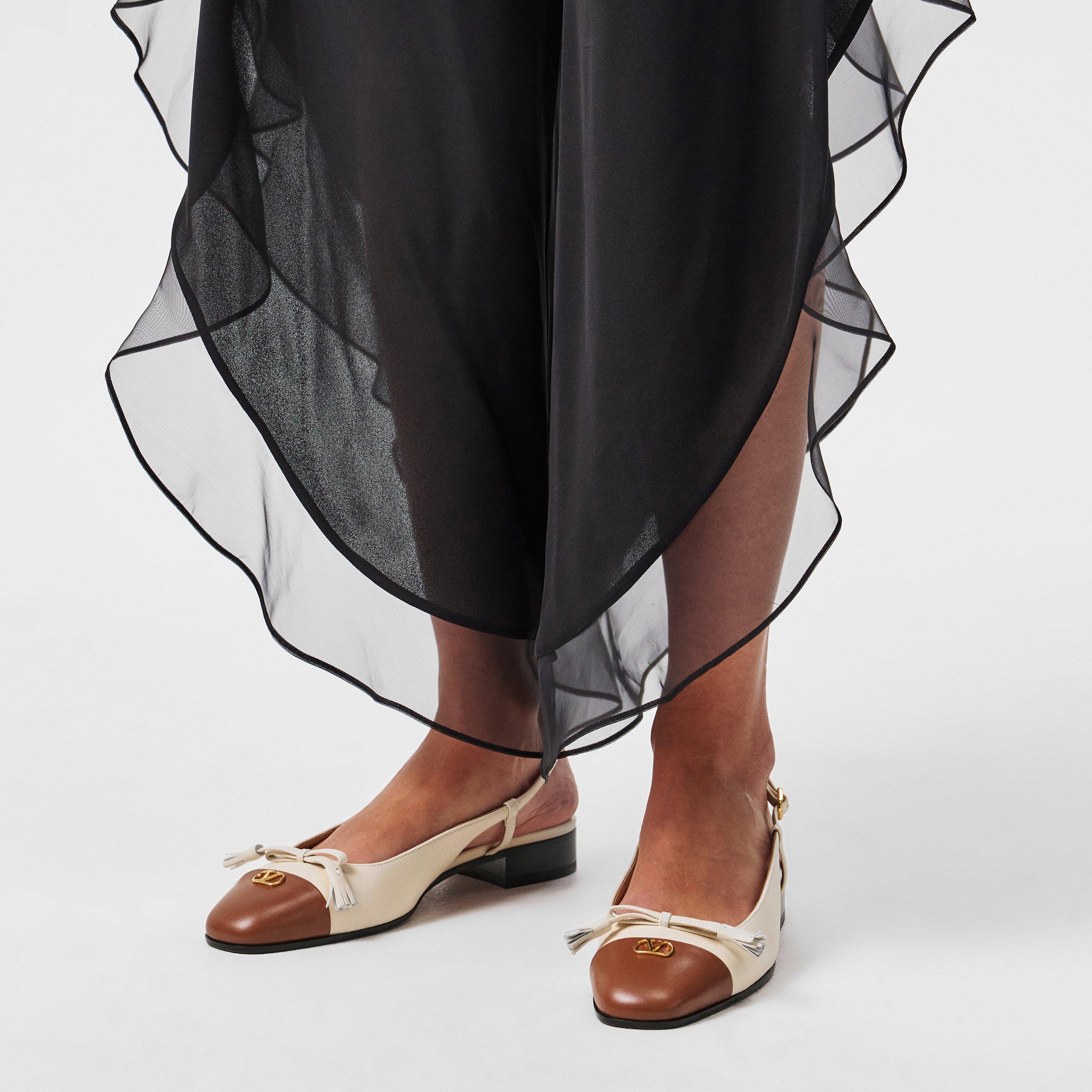 Butter/Tobacco - Valentino Garavani - Du Roi Kid Ballerina 25mmm Slingbacks - 3