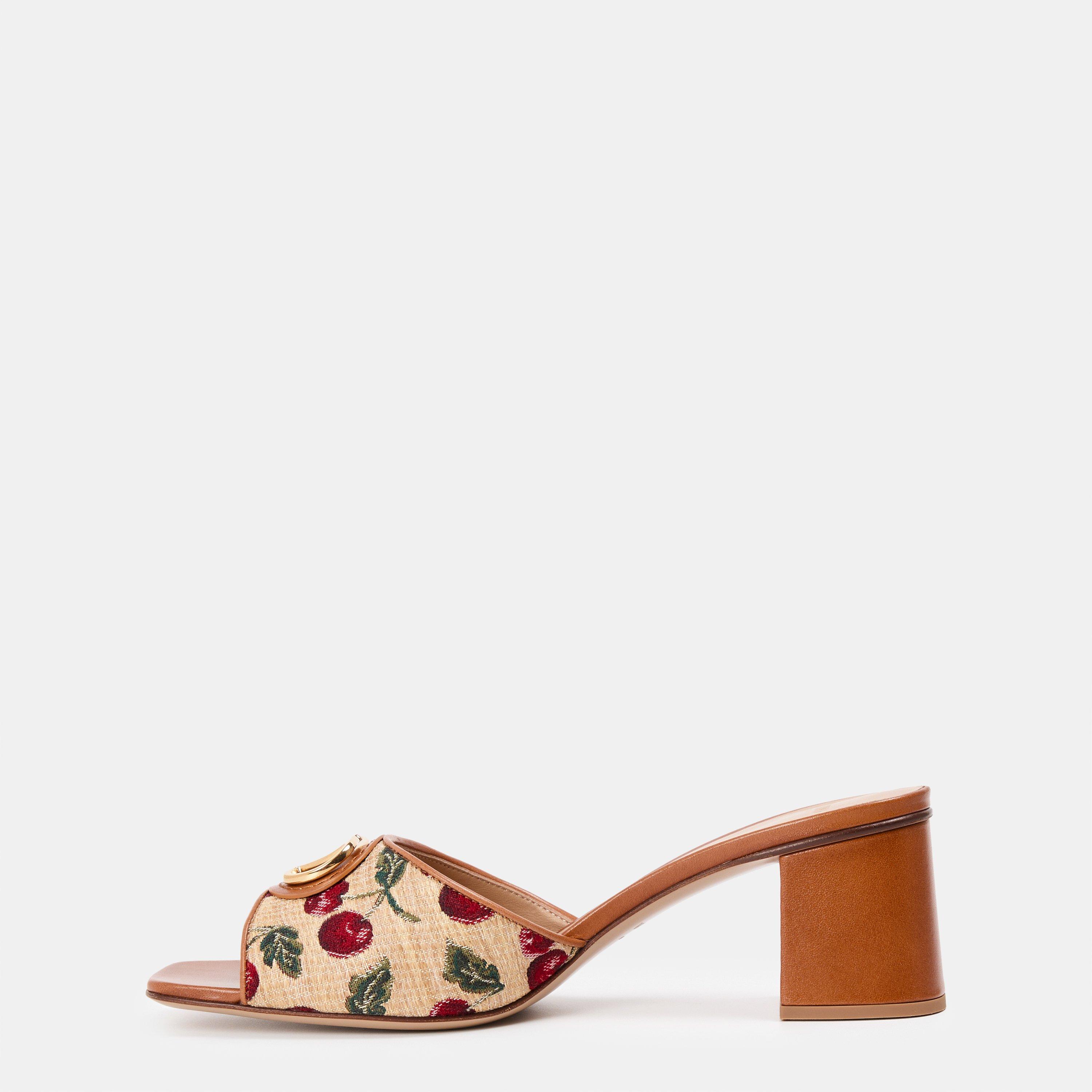 Naturale/Rosso - Valentino Garavani - Women's Cherry Heeled Mule - 2