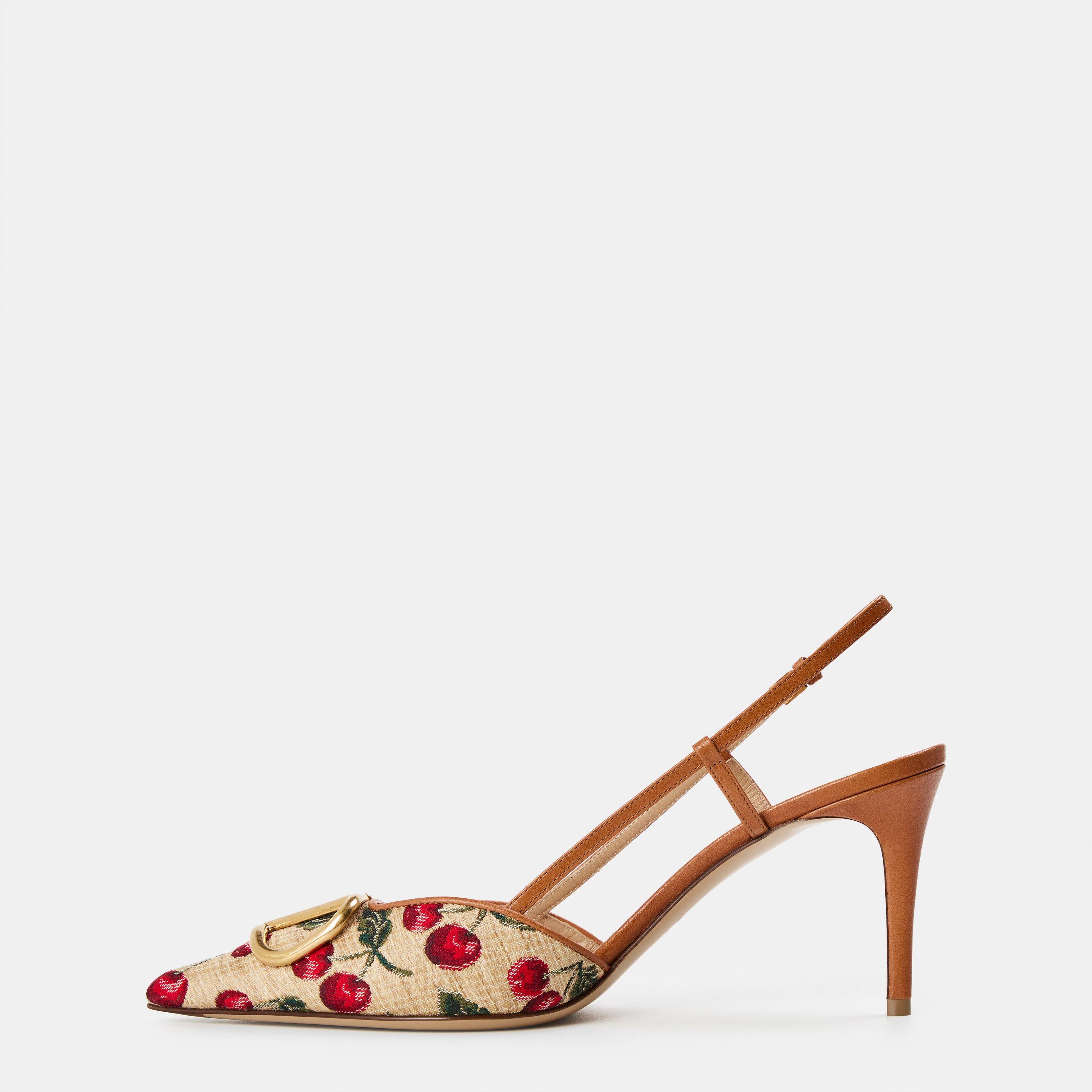Naturale/Rosso - Valentino Garavani - Women's Vlogo Slingbacks - 2