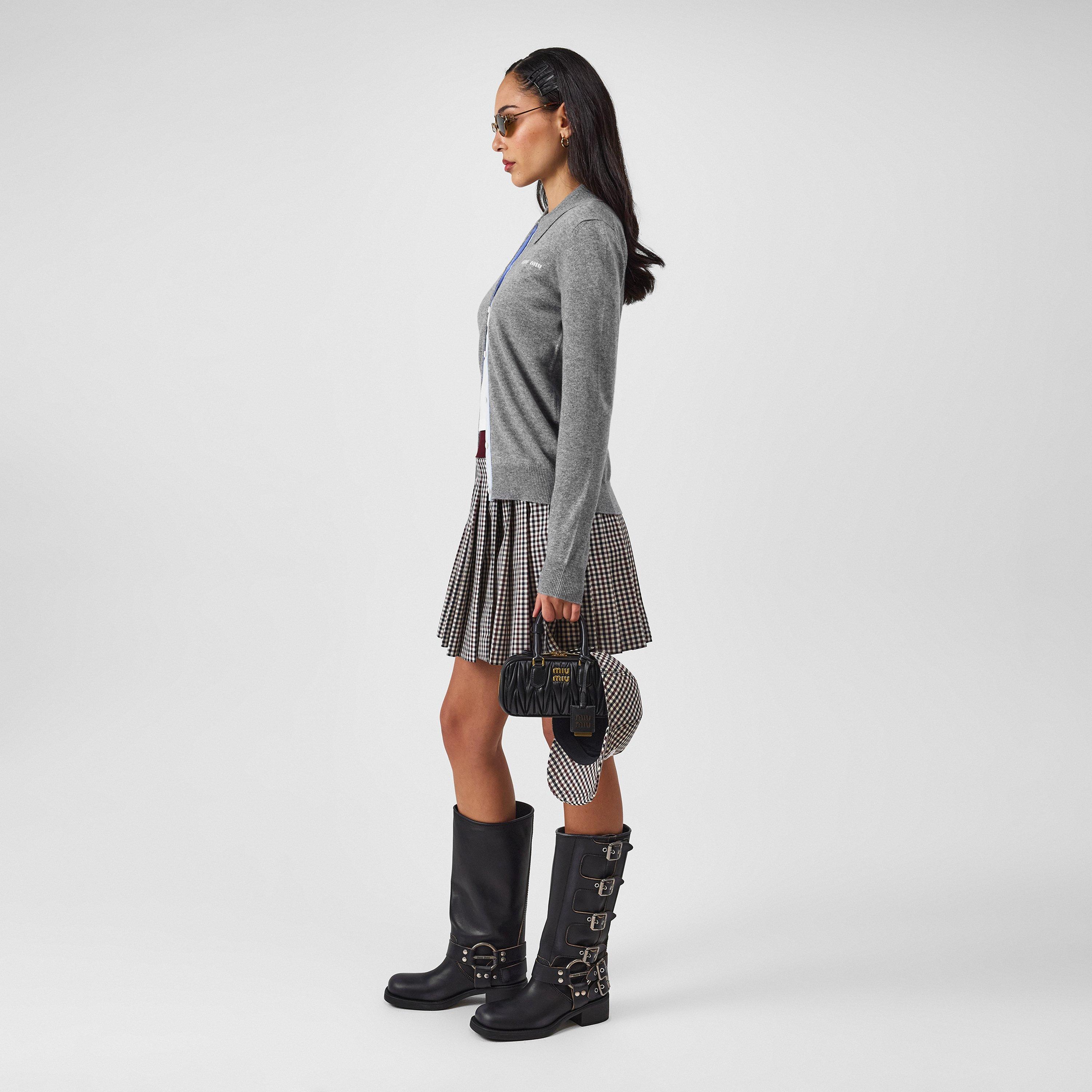 Black - Miu Miu - Leather Buckle Boots - 6