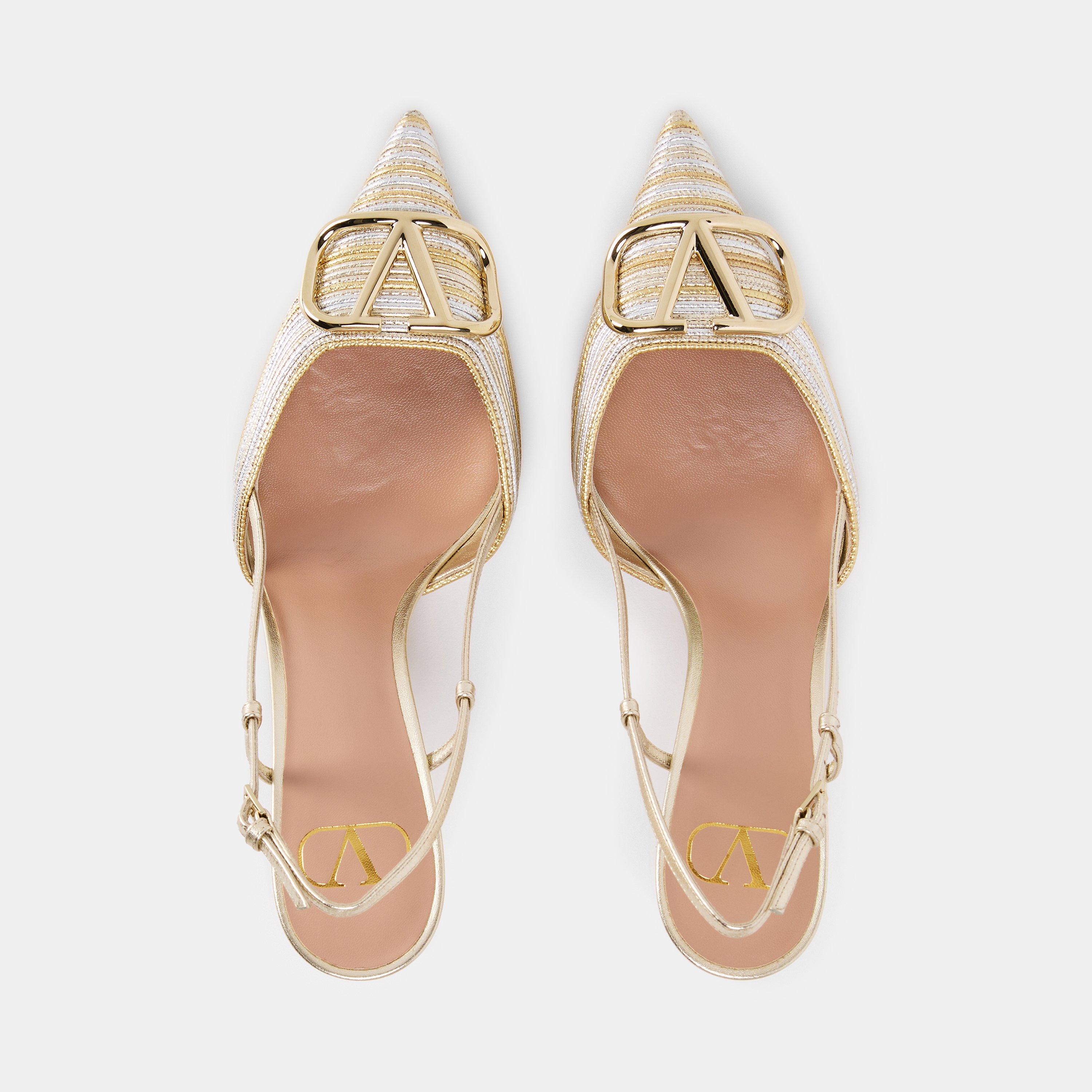 Silver/Platino - Valentino Garavani - V Logo Slingbacks - 5