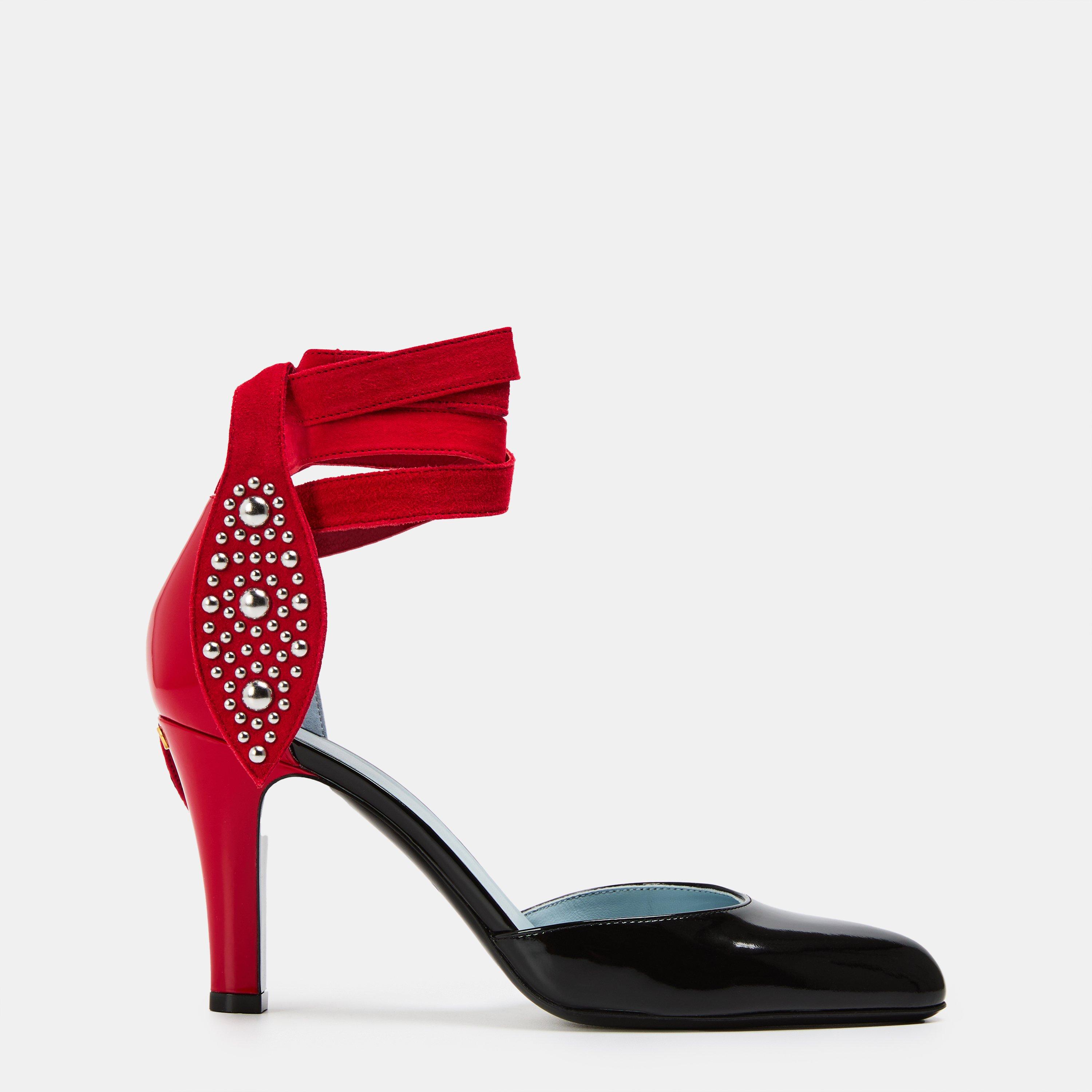 Valentino Garavani Women's Pointed Toe Stiletto Court Shoes - Nero/Rouge - Size 5 (38)