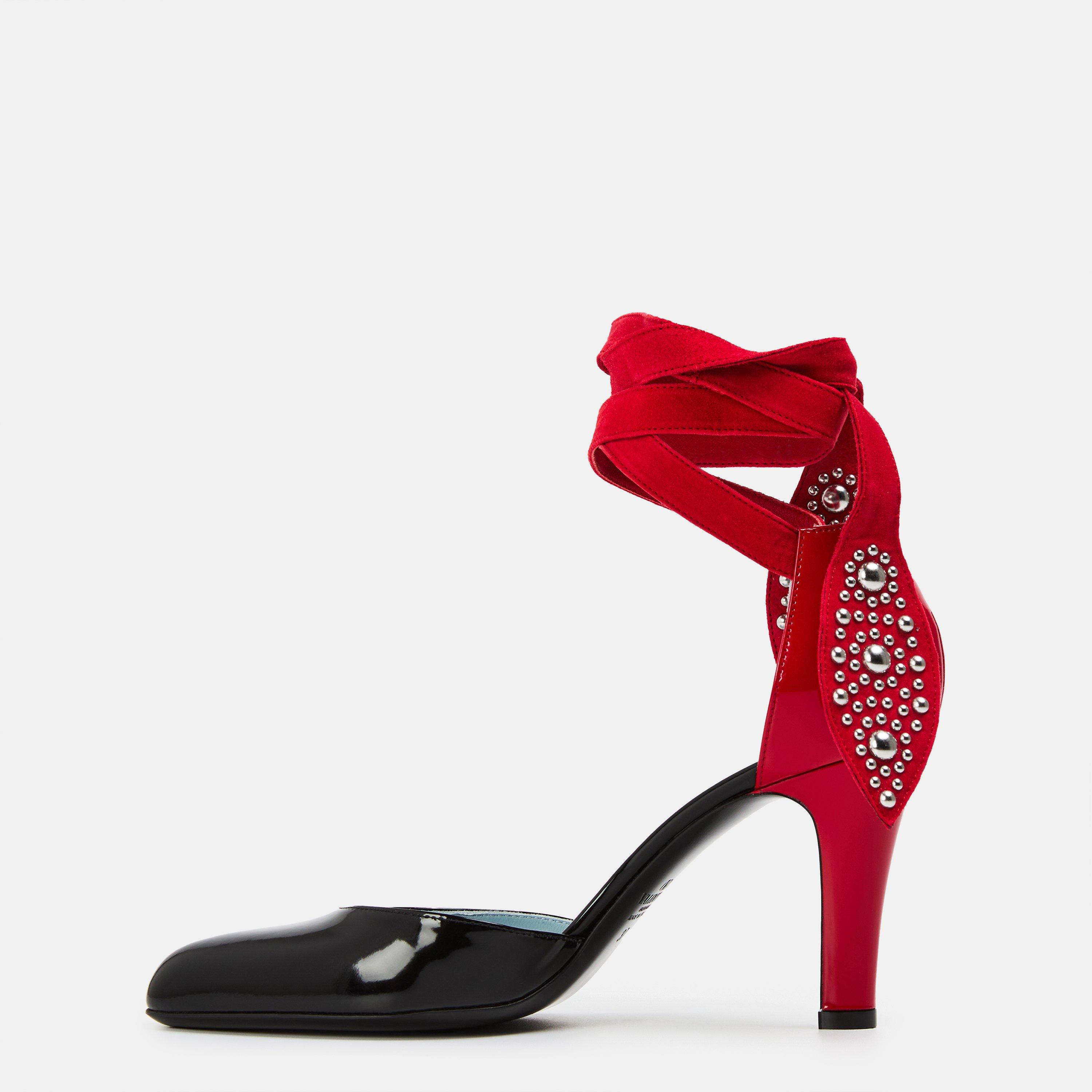 Nero/Rouge - Valentino Garavani - Women's Pointed Toe Stiletto Court Shoes - 2