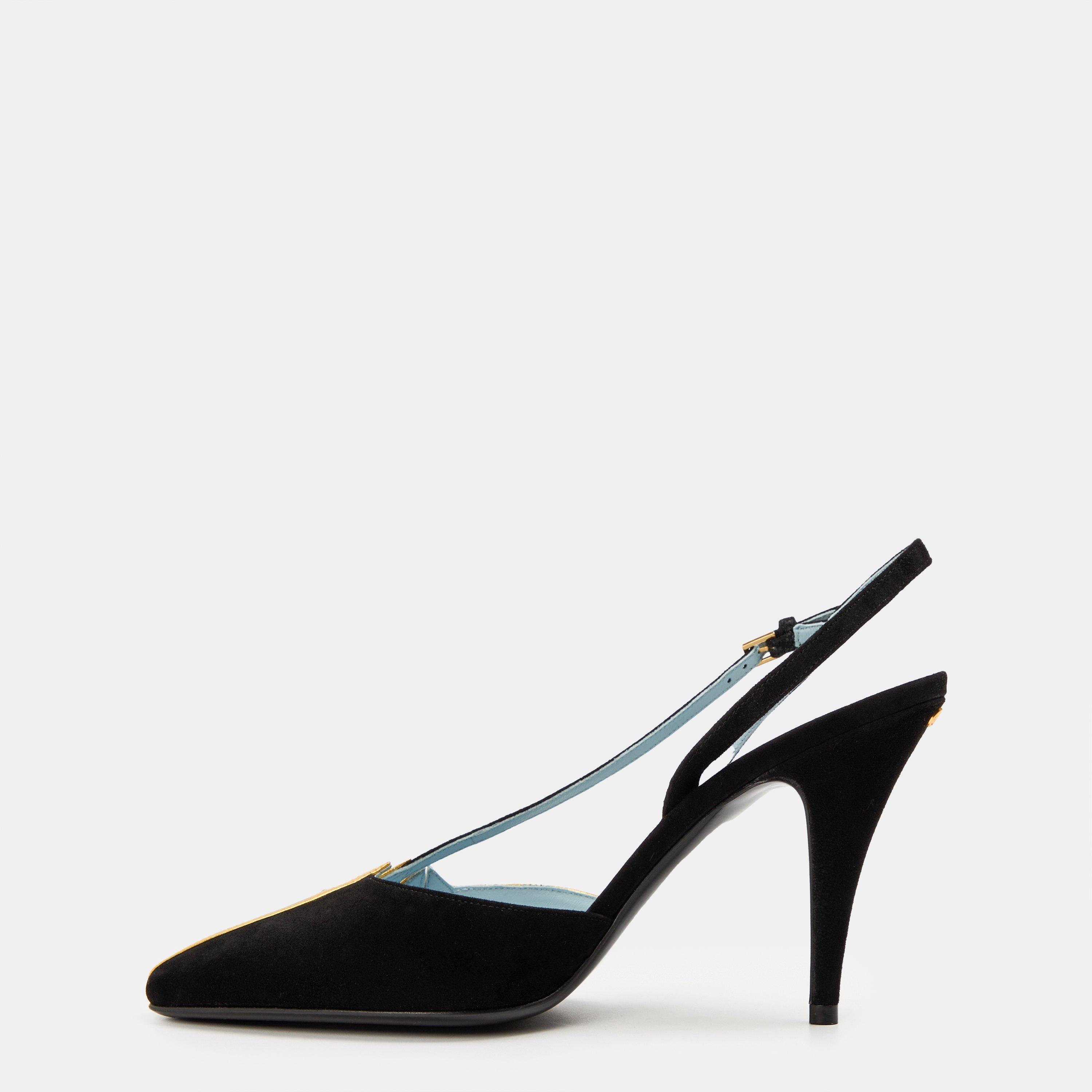 Nero/ Gold - Valentino Garavani - Women's Folie Slingbacks - 2