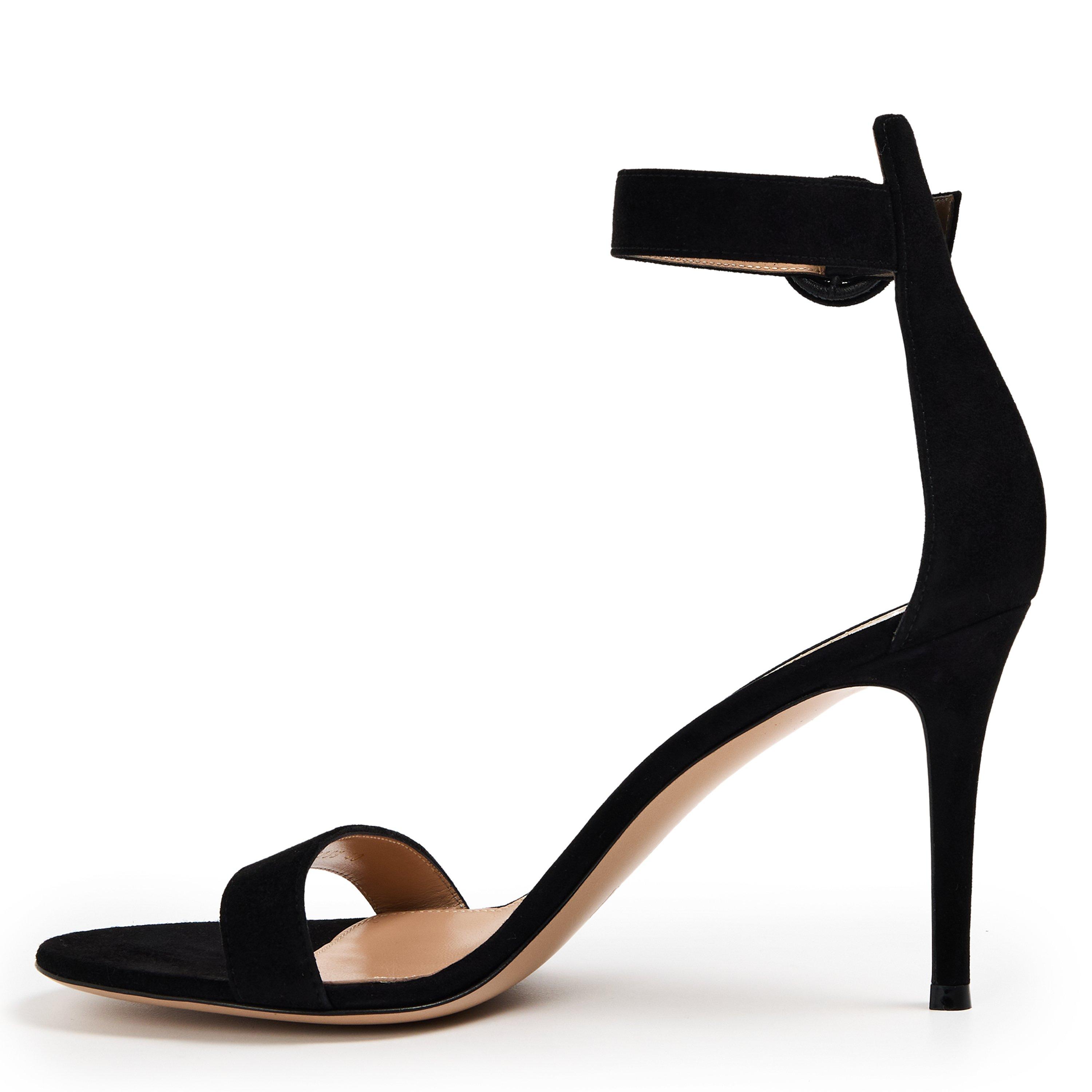 Black - Gianvito Rossi - Women's Portofino 85h Heeled Sandals - 2