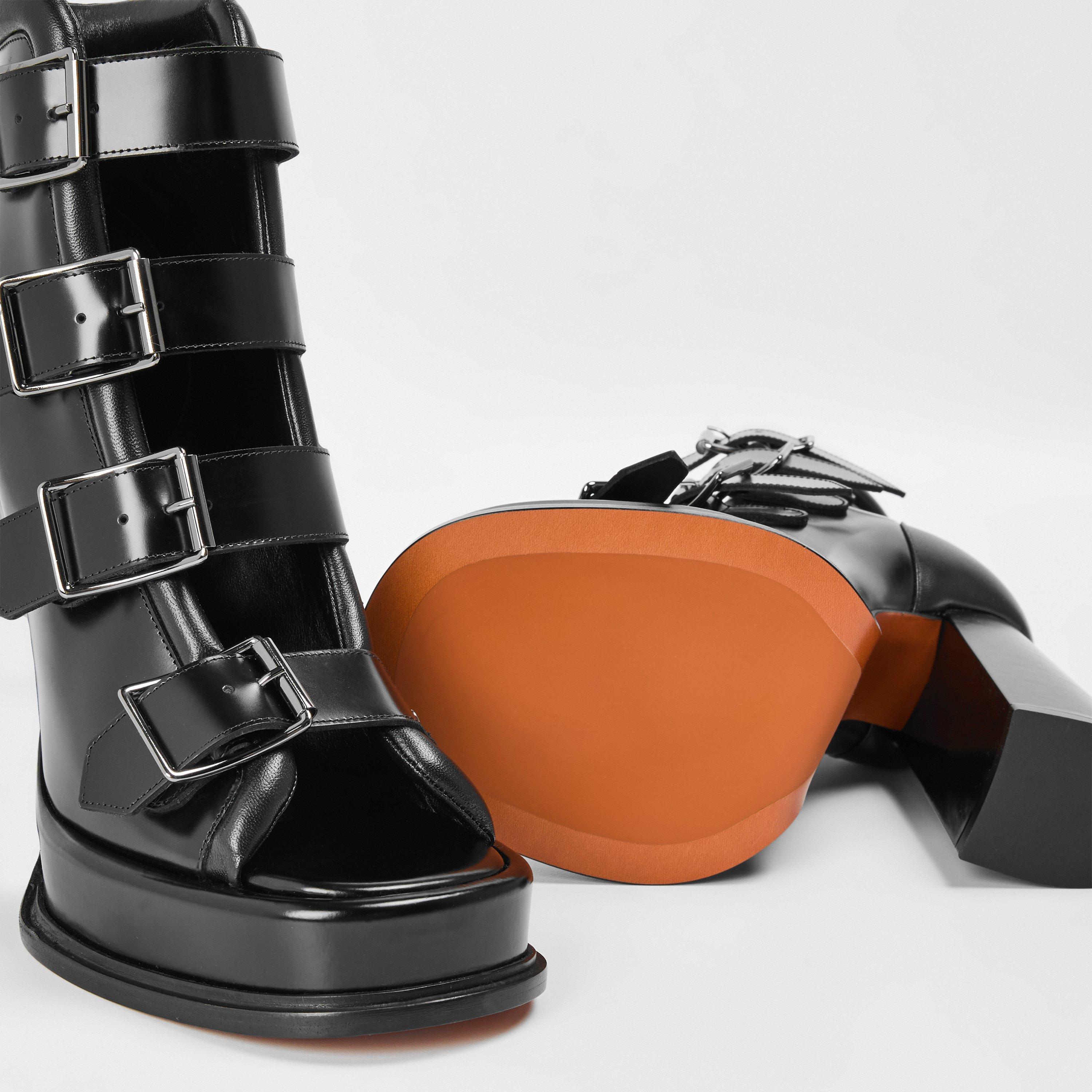 Black - Alexander McQueen - Women's Alex Buckle Heeled Sandal - 4