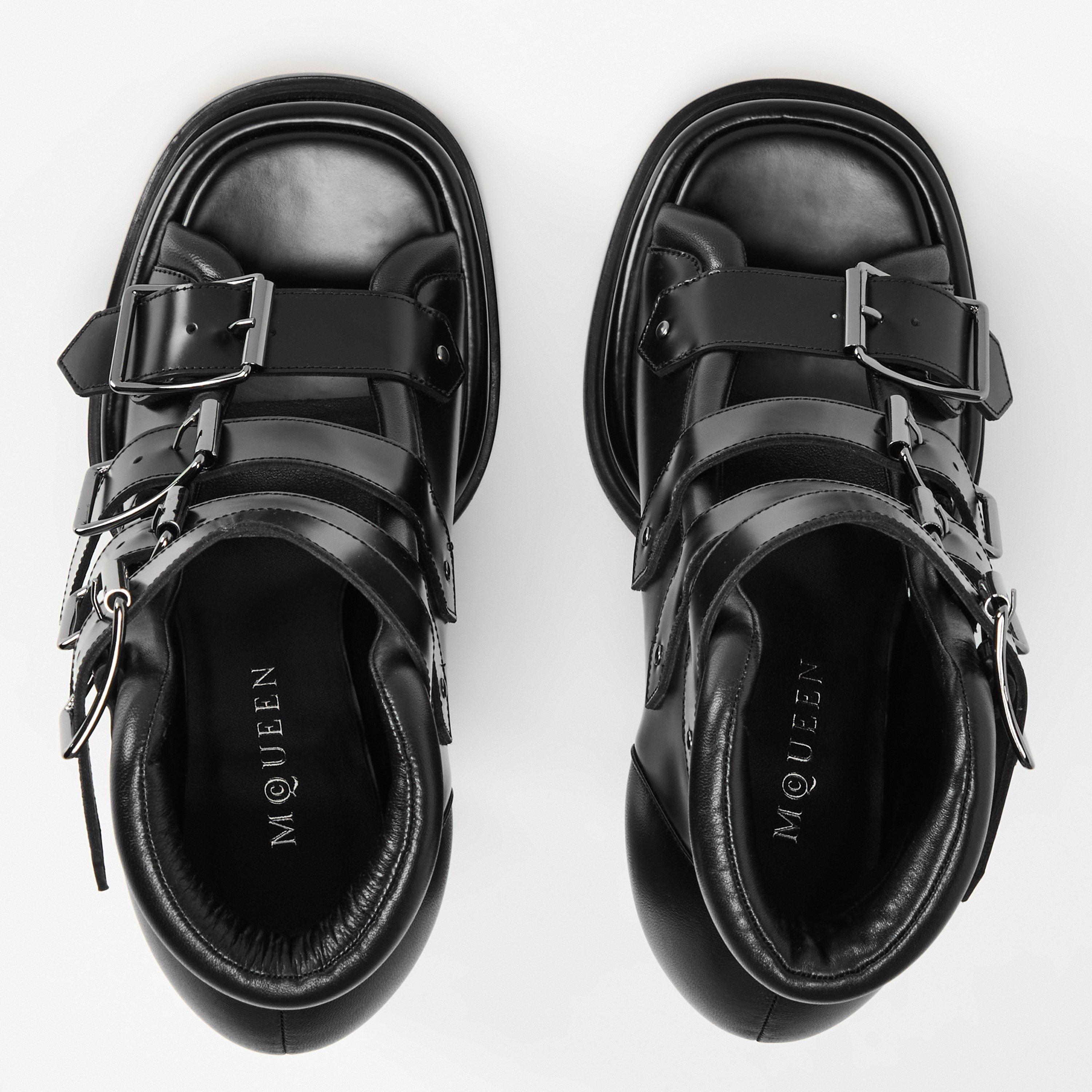 Black - Alexander McQueen - Women's Alex Buckle Heeled Sandal - 5