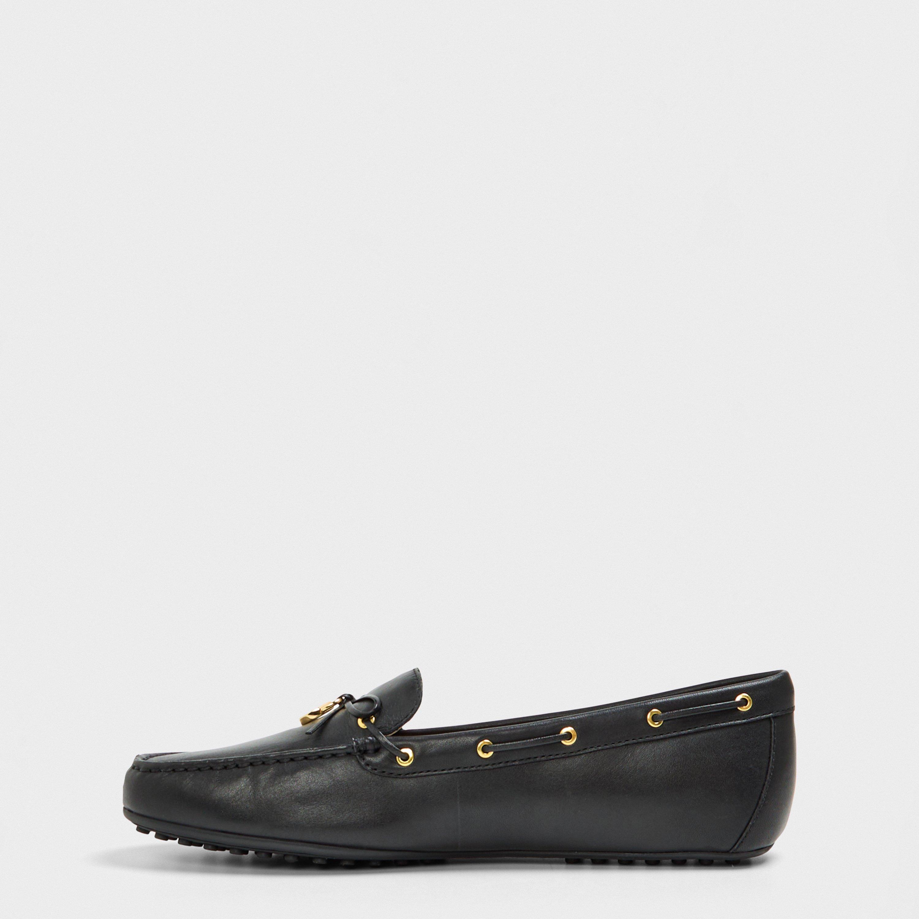 Black - Lauren by Ralph Lauren - Women's Real Leather Wylie Driver Boat Shoes - 2