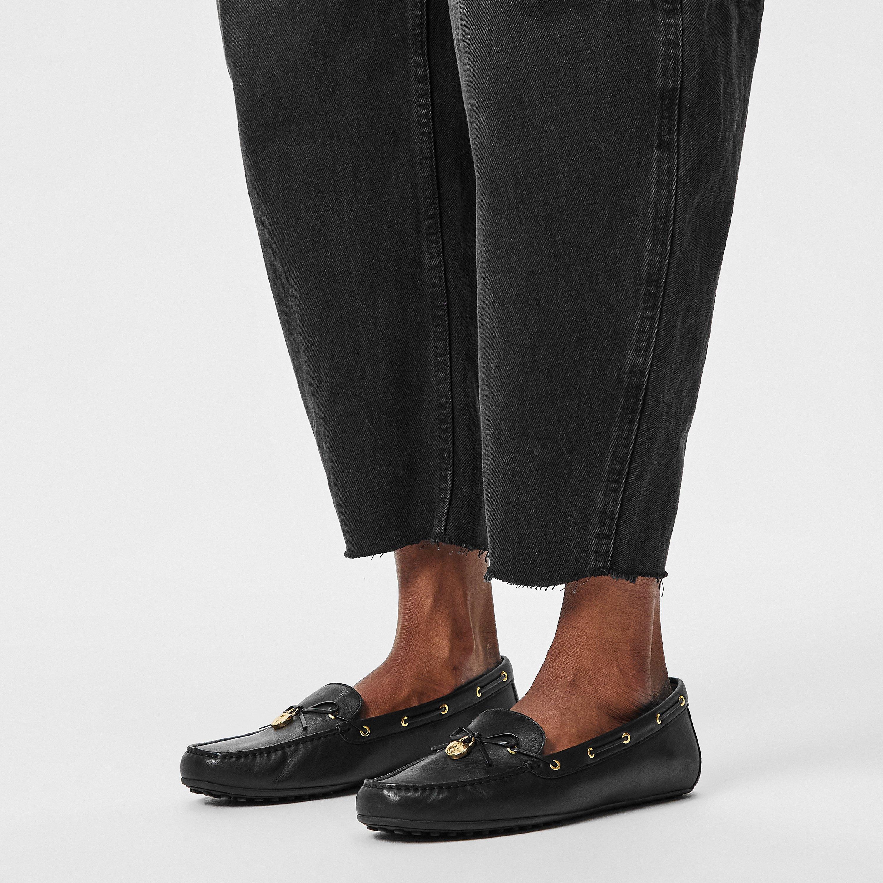 Black - Lauren by Ralph Lauren - Women's Real Leather Wylie Driver Boat Shoes - 3