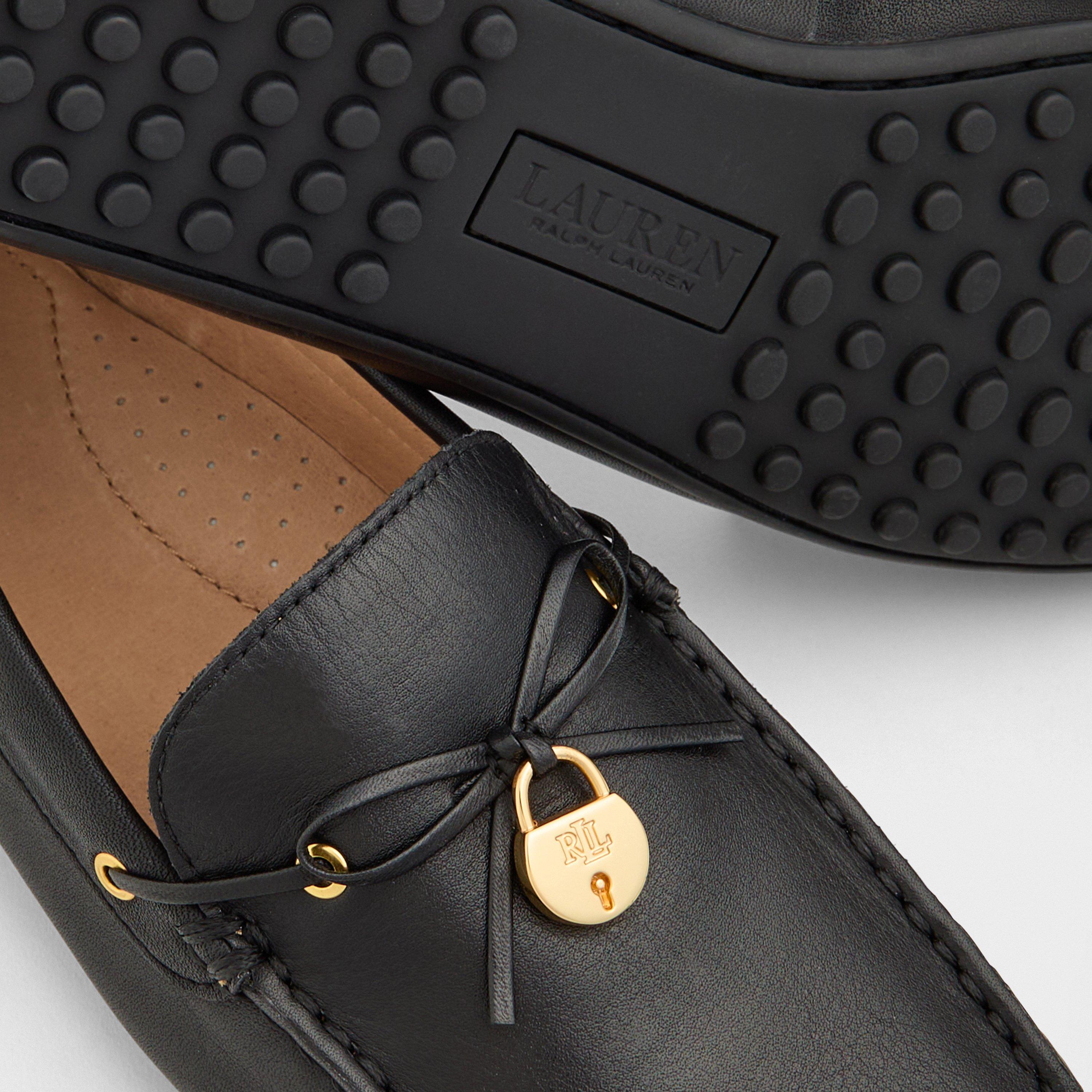 Black - Lauren by Ralph Lauren - Women's Real Leather Wylie Driver Boat Shoes - 4