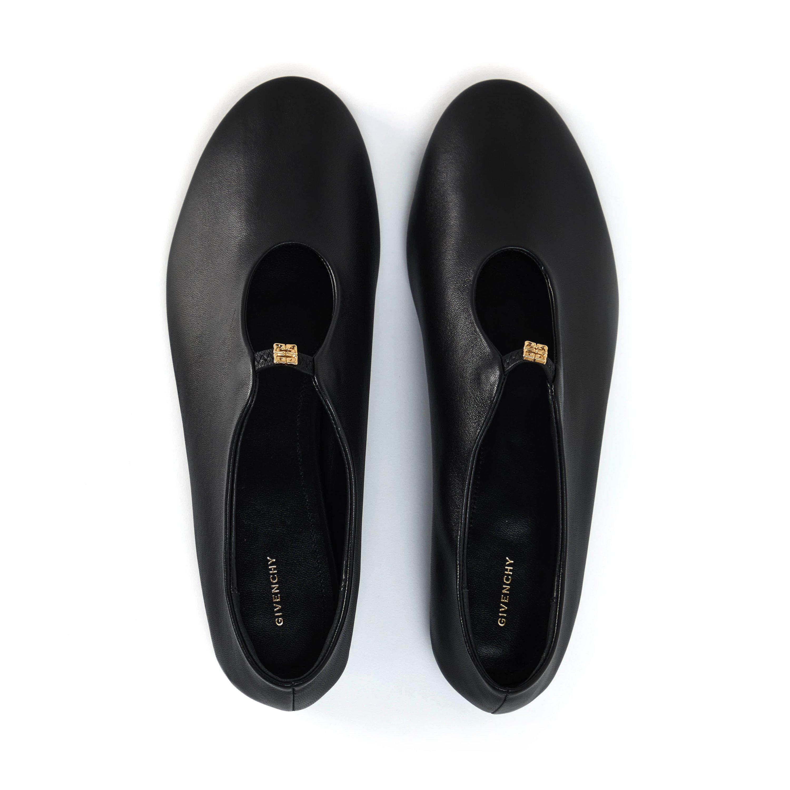 Black - GIVENCHY - Women's Liquid Leather Ballet Pumps - 6
