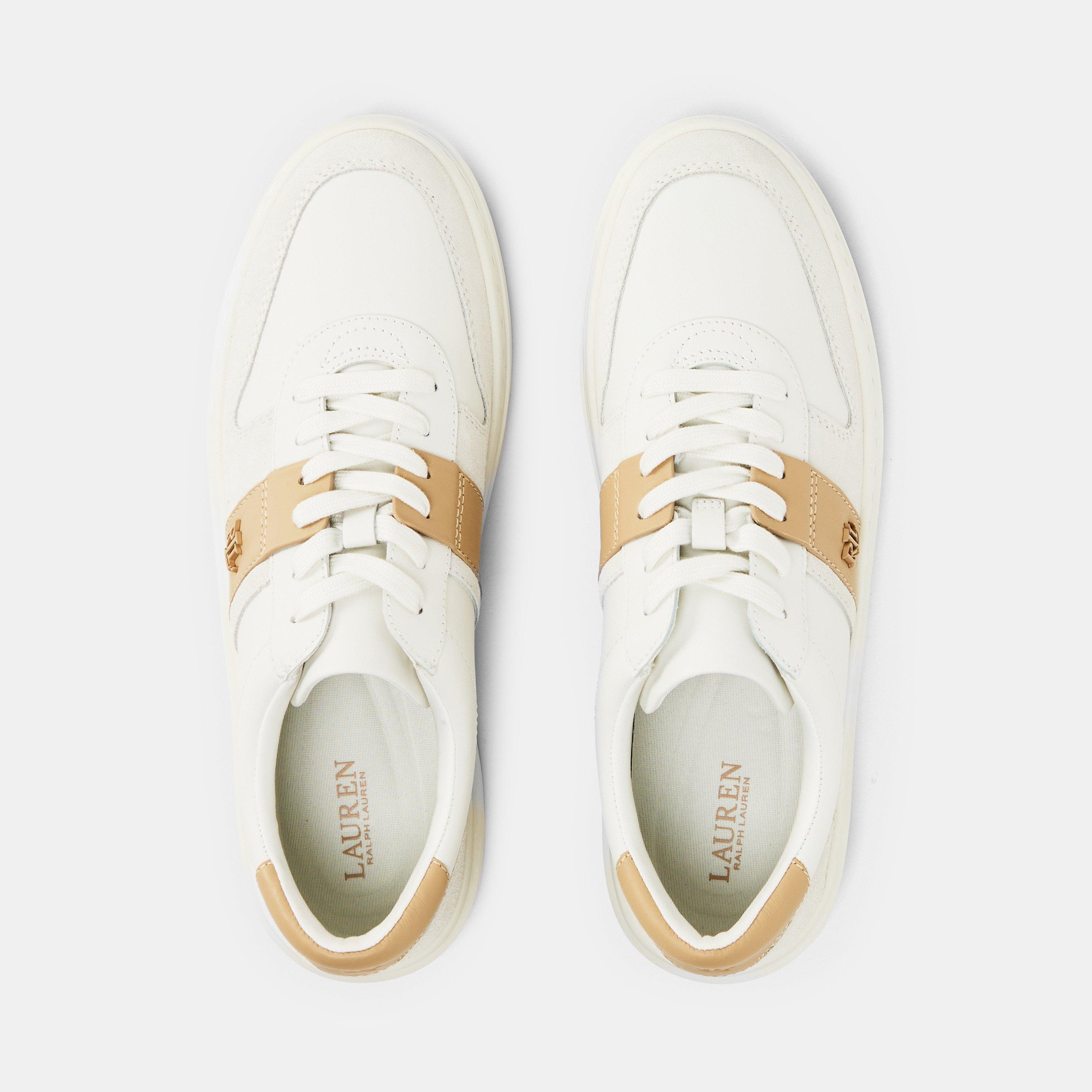 Bian/Snd Dne - Lauren by Ralph Lauren - Women's Real Leather Harlie Basket Low-Top Trainers - 5