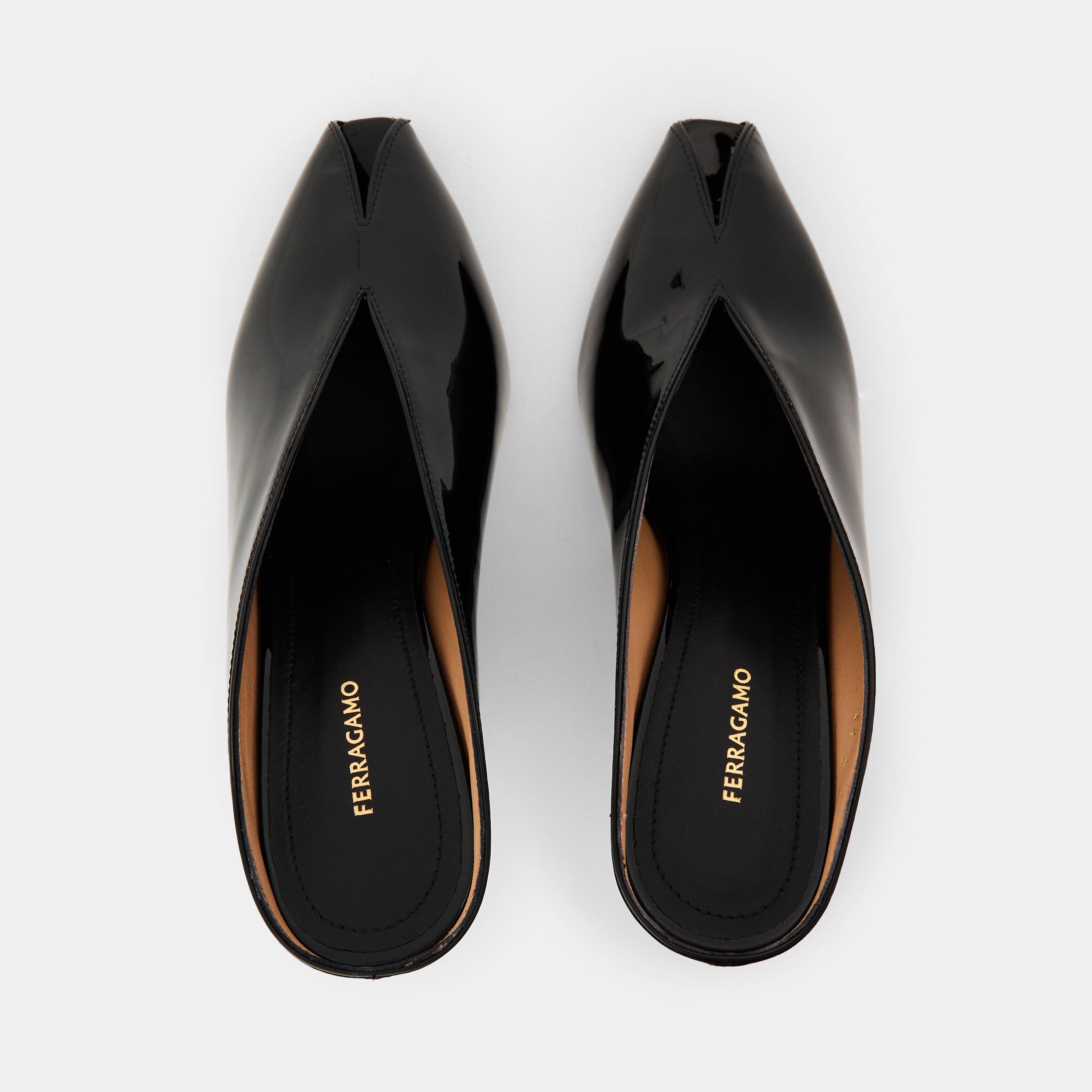 Nero - Ferragamo - Women's Runway Wedge Heeled Sandals - 4