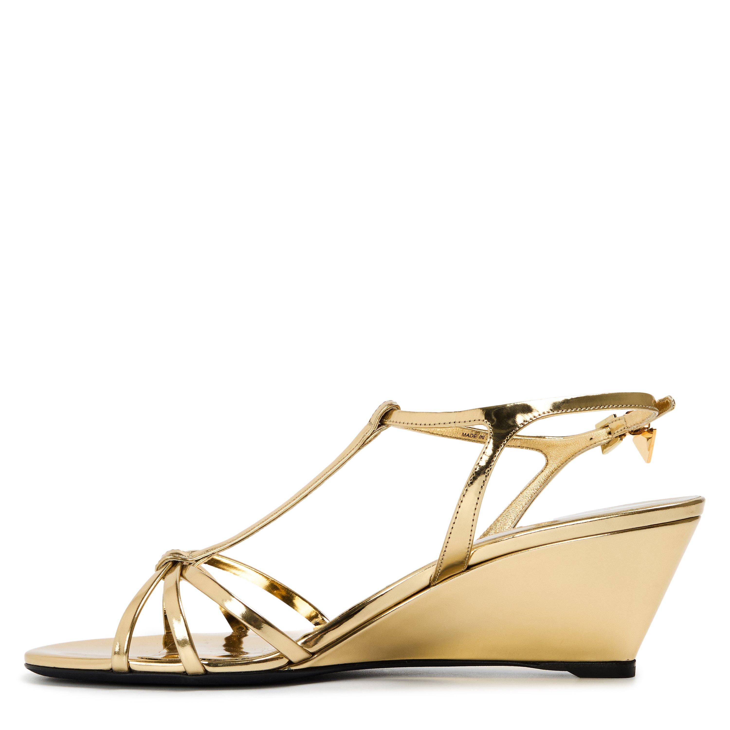 Platino - Prada - Women's Patent Leather Wedge Sandals - 2