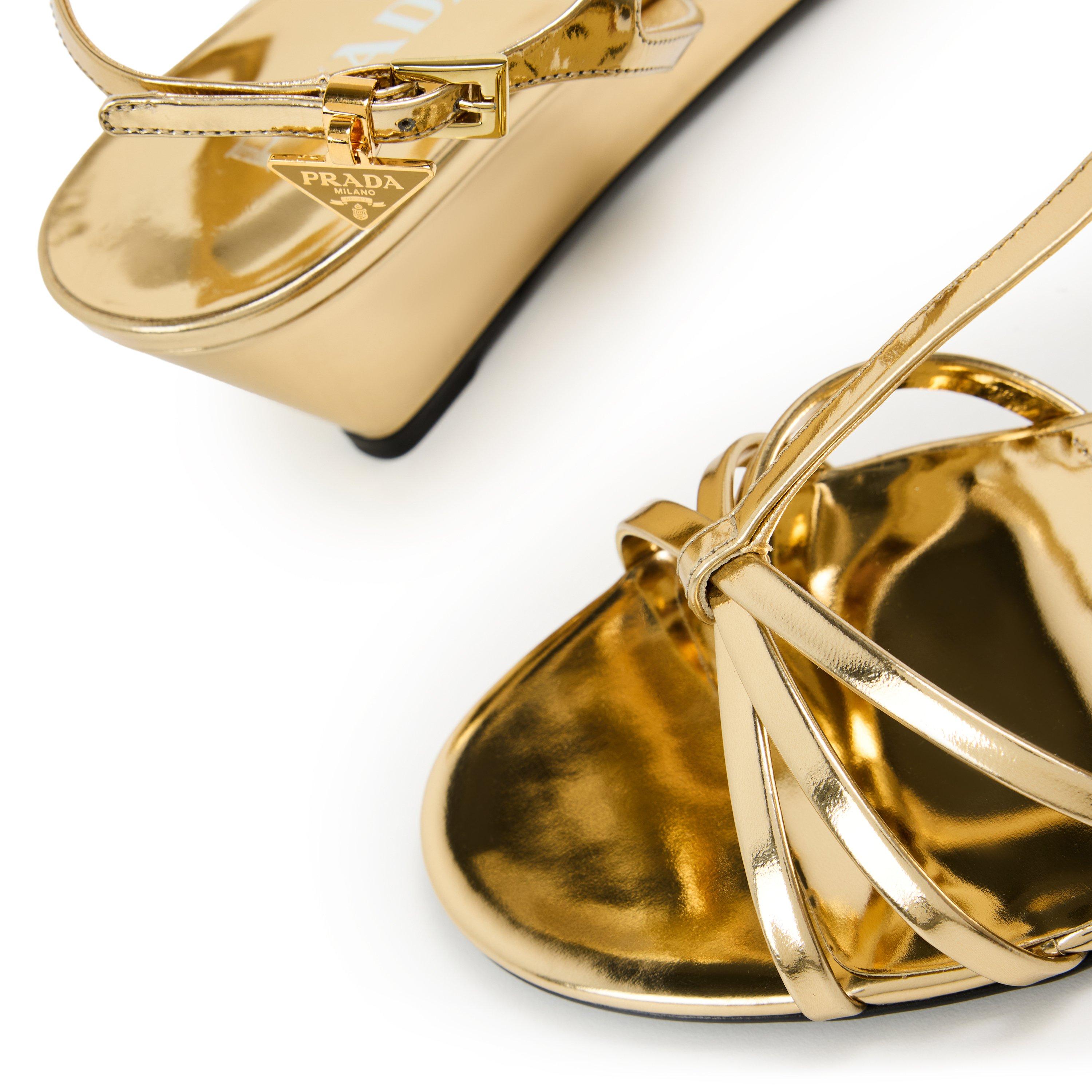 Platino - Prada - Women's Patent Leather Wedge Sandals - 4