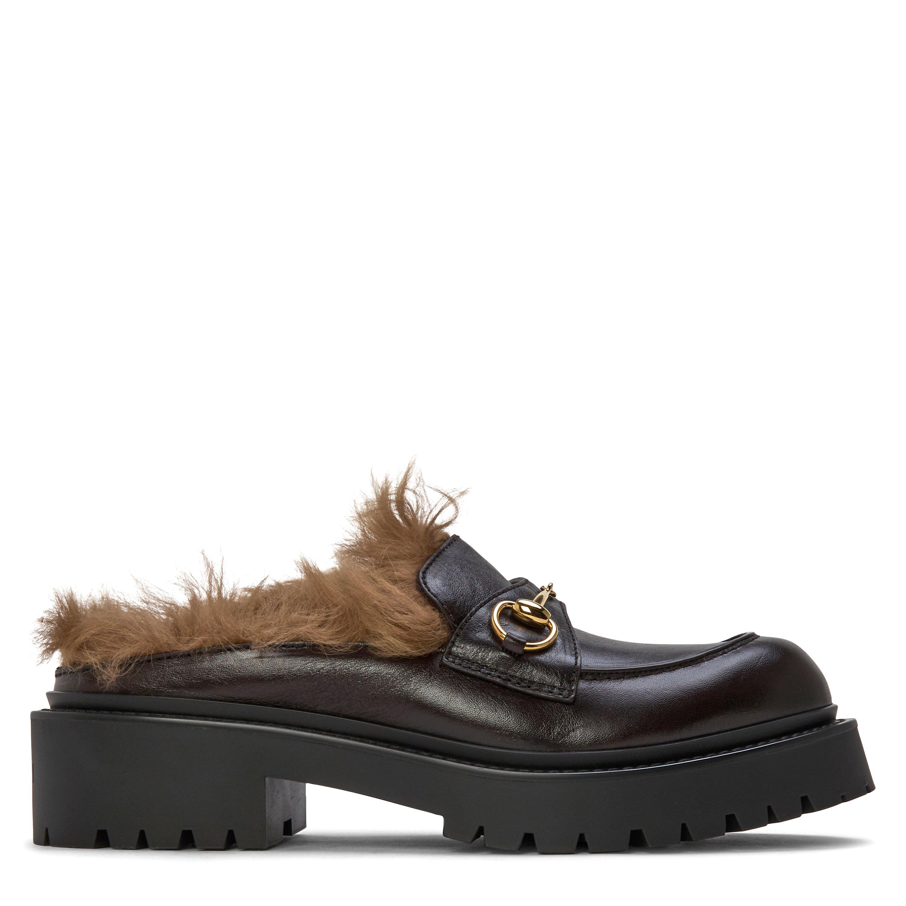 Deep Maroon - Gucci - Gucci Rhodi Fur Mule Ld64 - 1