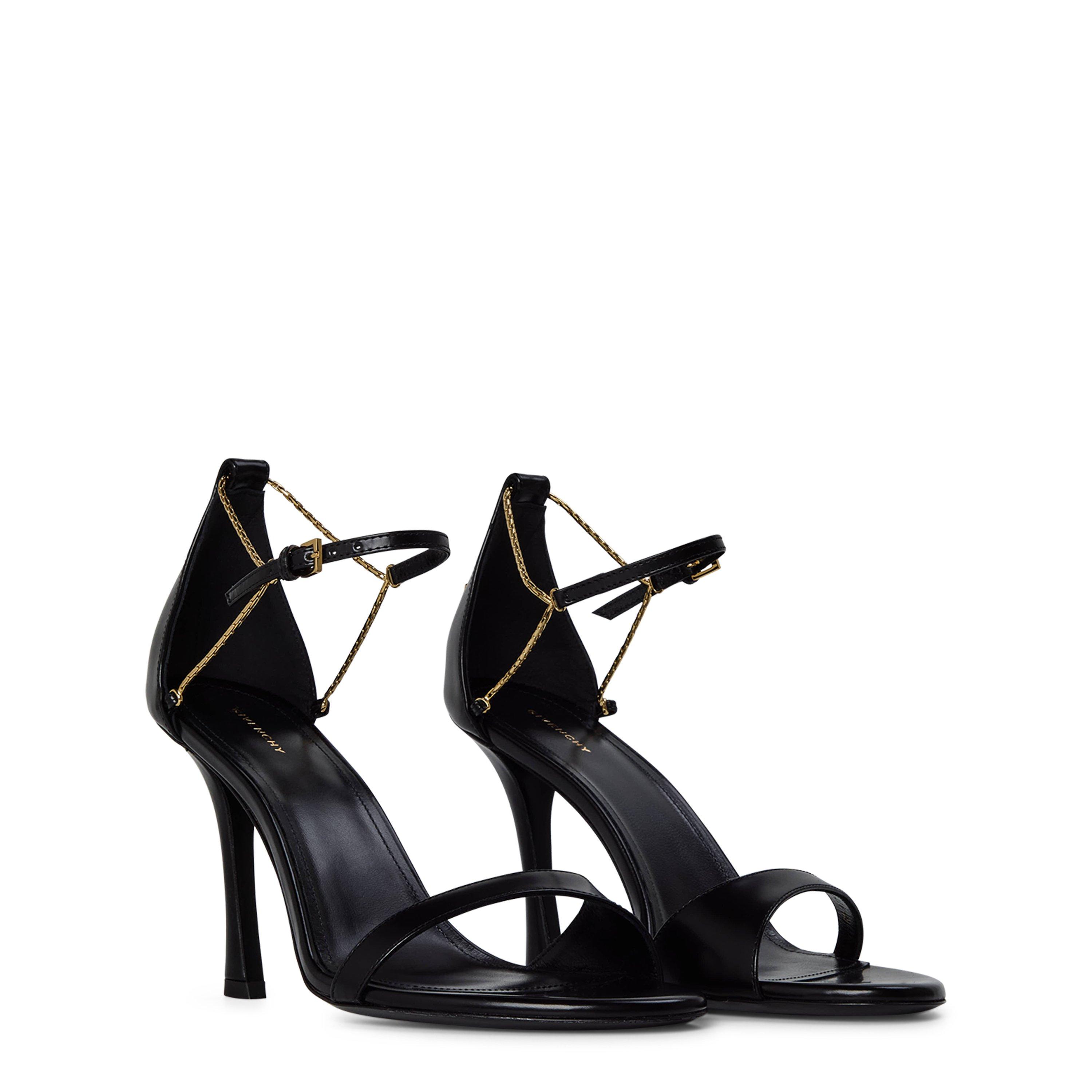 Black/Golden - GIVENCHY - Women's Liquid Heeled Sandals - 3