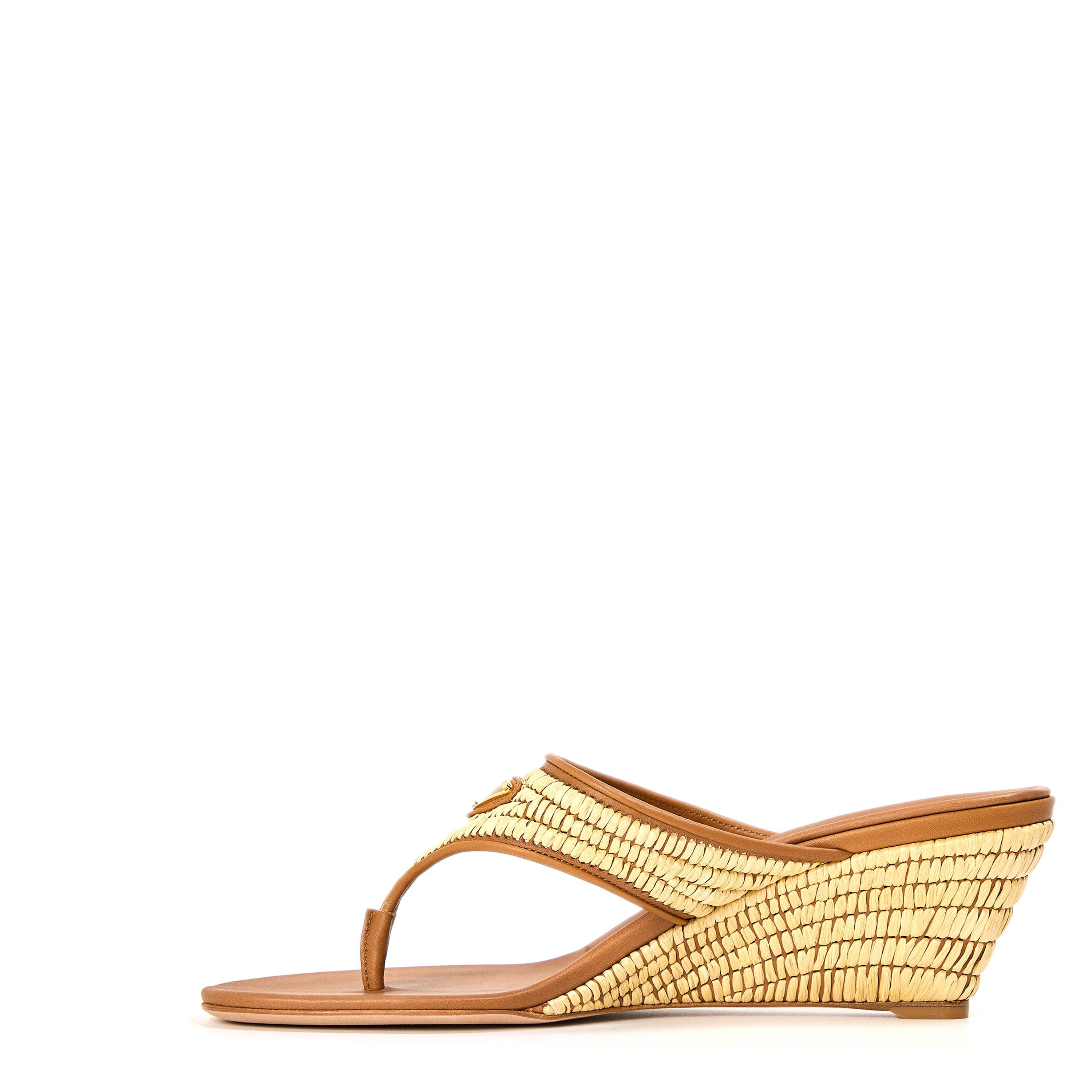 Naturale - Prada - Prada Rafia Wedge Ld61 - 2