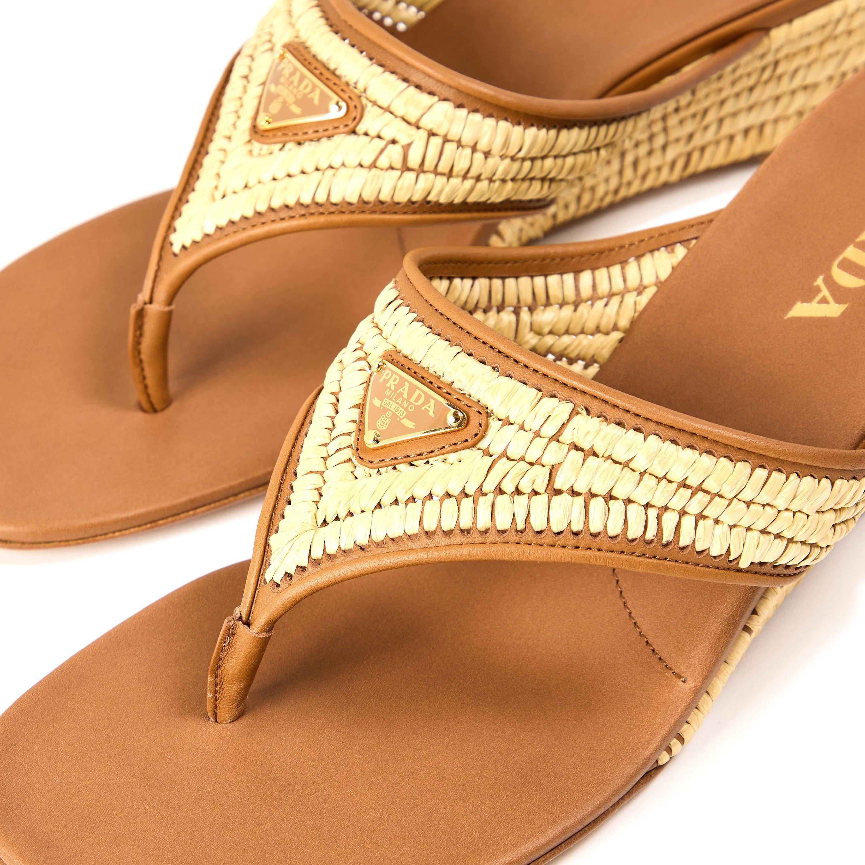 Naturale - Prada - Prada Rafia Wedge Ld61 - 3