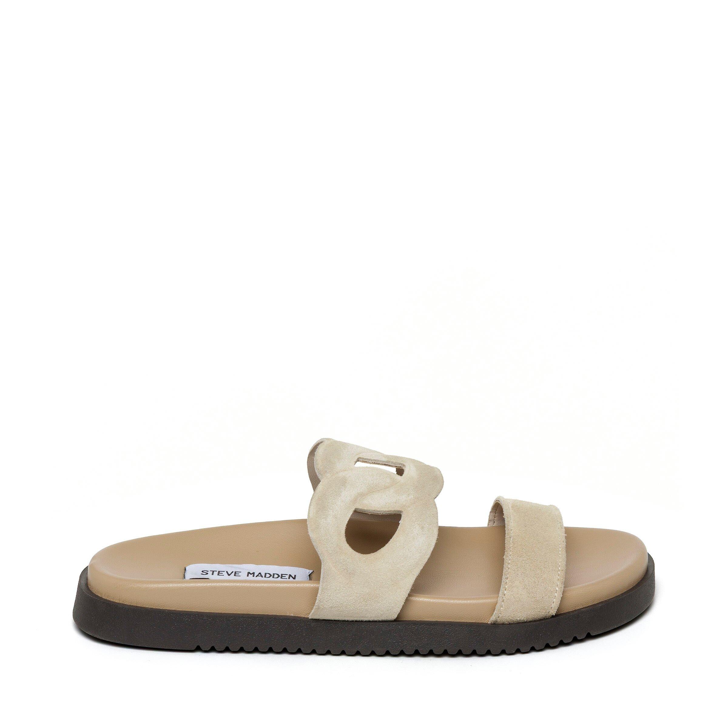 Steve Madden Women's Myrtle Flat Sandals - Beige Suede - 7 (40)