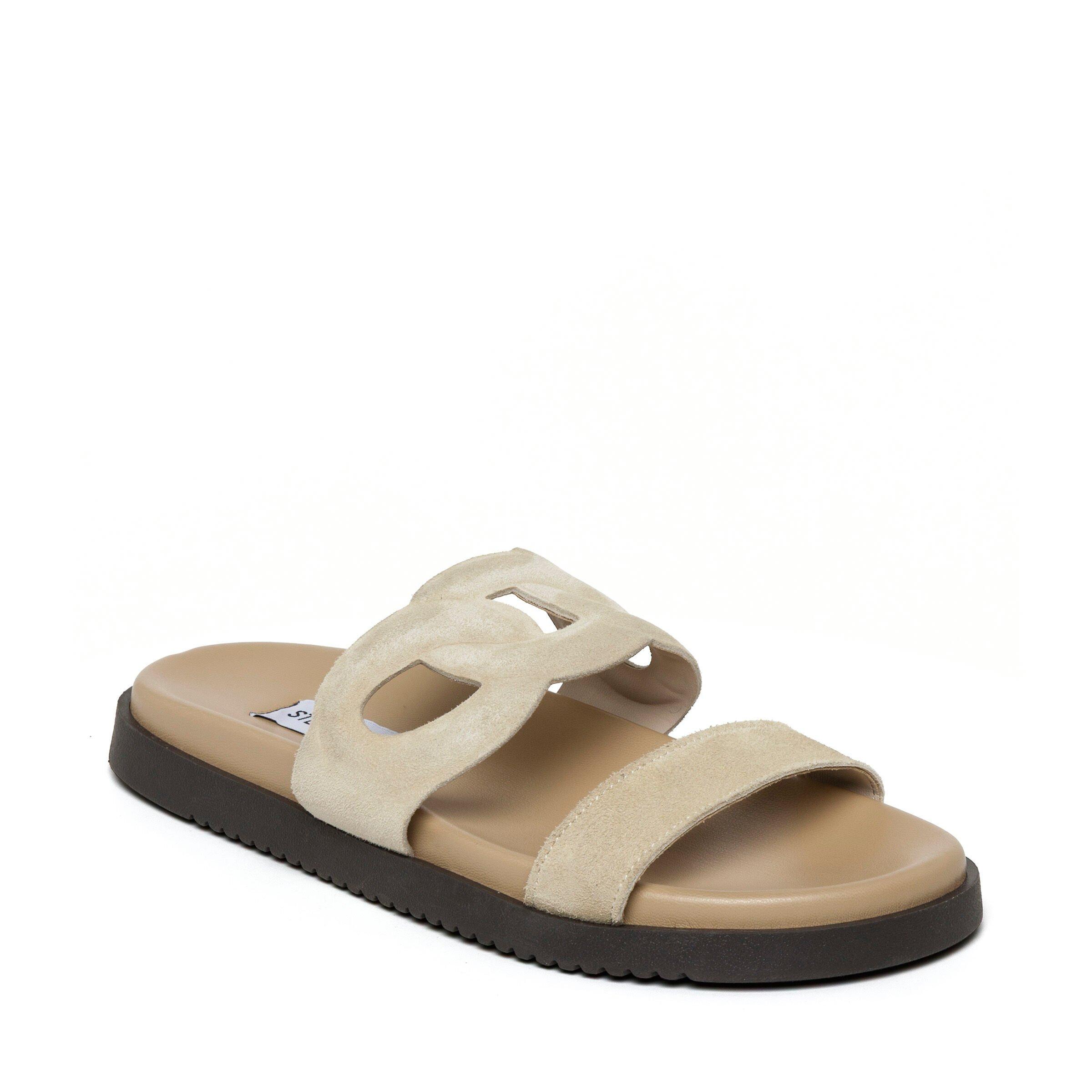 Beige Suede - Steve Madden - Women's Myrtle Flat Sandals - 2