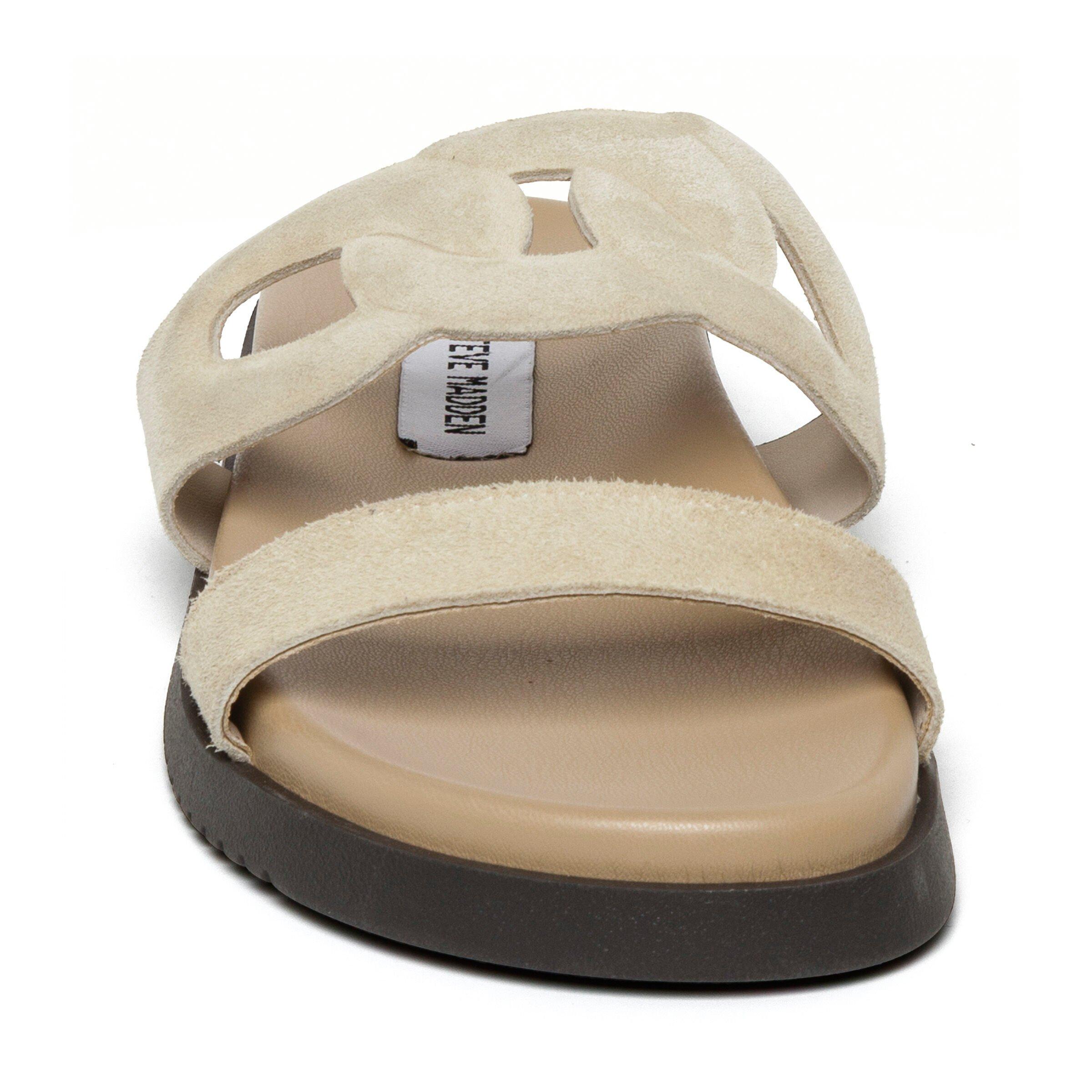 Beige Suede - Steve Madden - Women's Myrtle Flat Sandals - 3