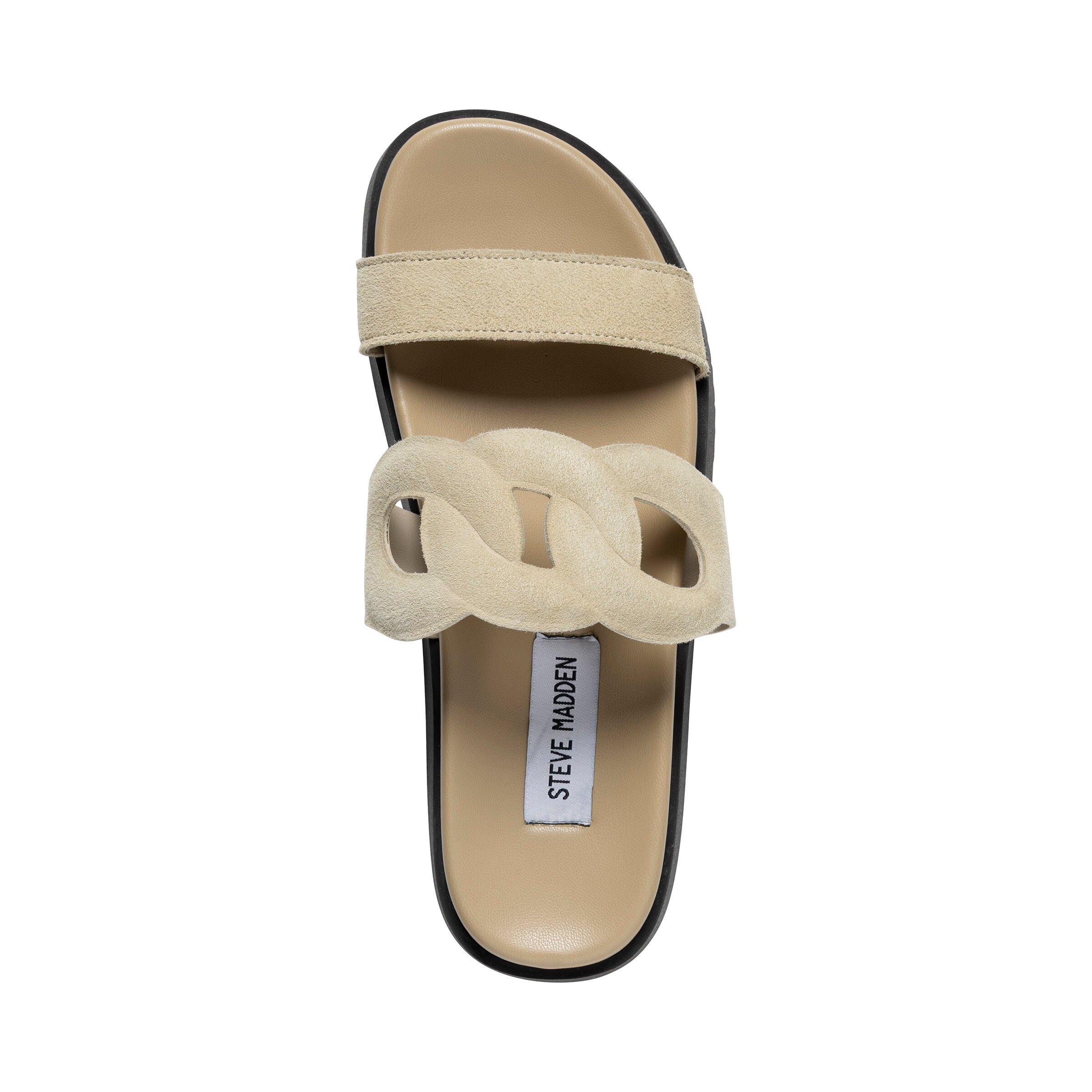Beige Suede - Steve Madden - Women's Myrtle Flat Sandals - 5