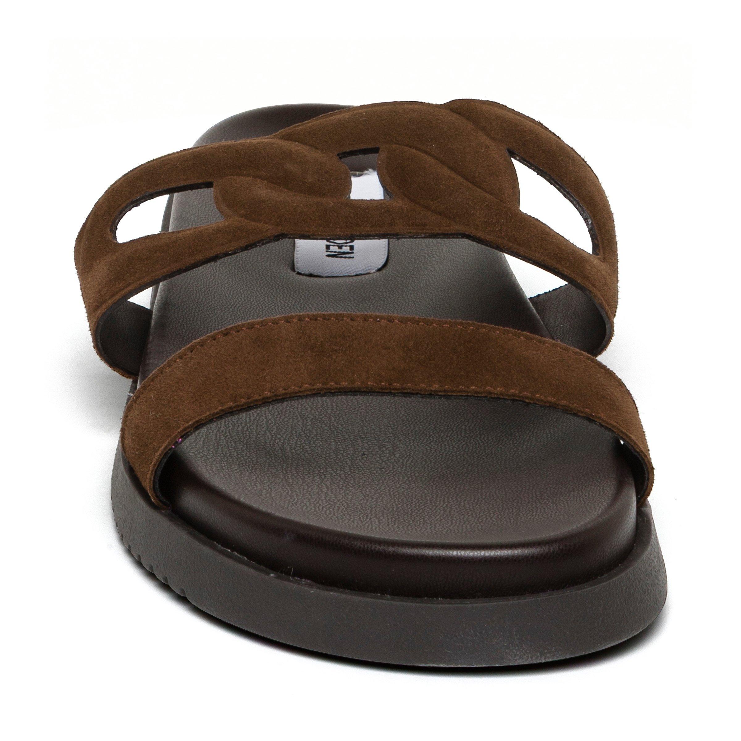 Chocoladebruin - Steve Madden - Women's Myrtle Flat Sandals - 3