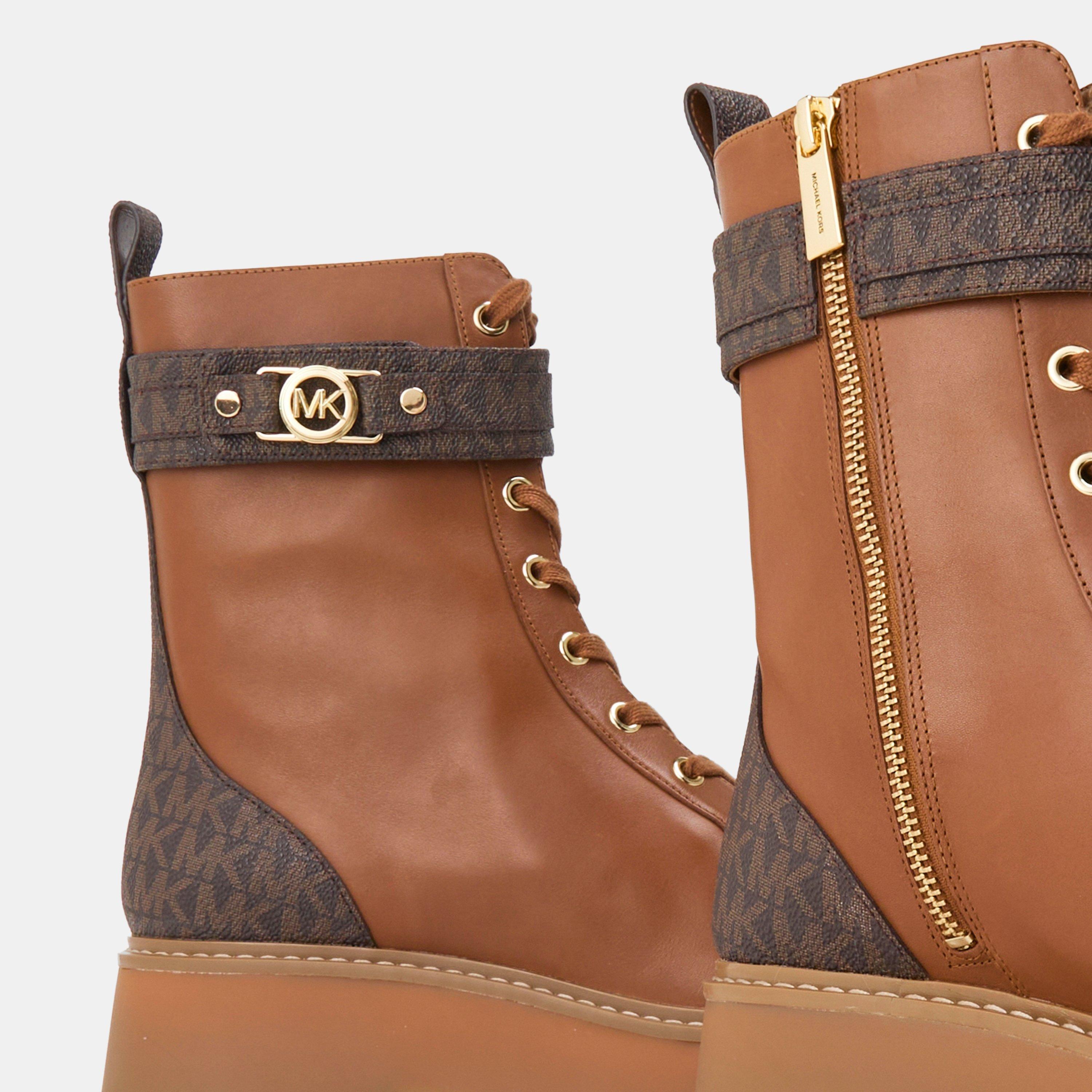 Brn Luggage - MICHAEL Michael Kors - Women's Biker Boots - 4