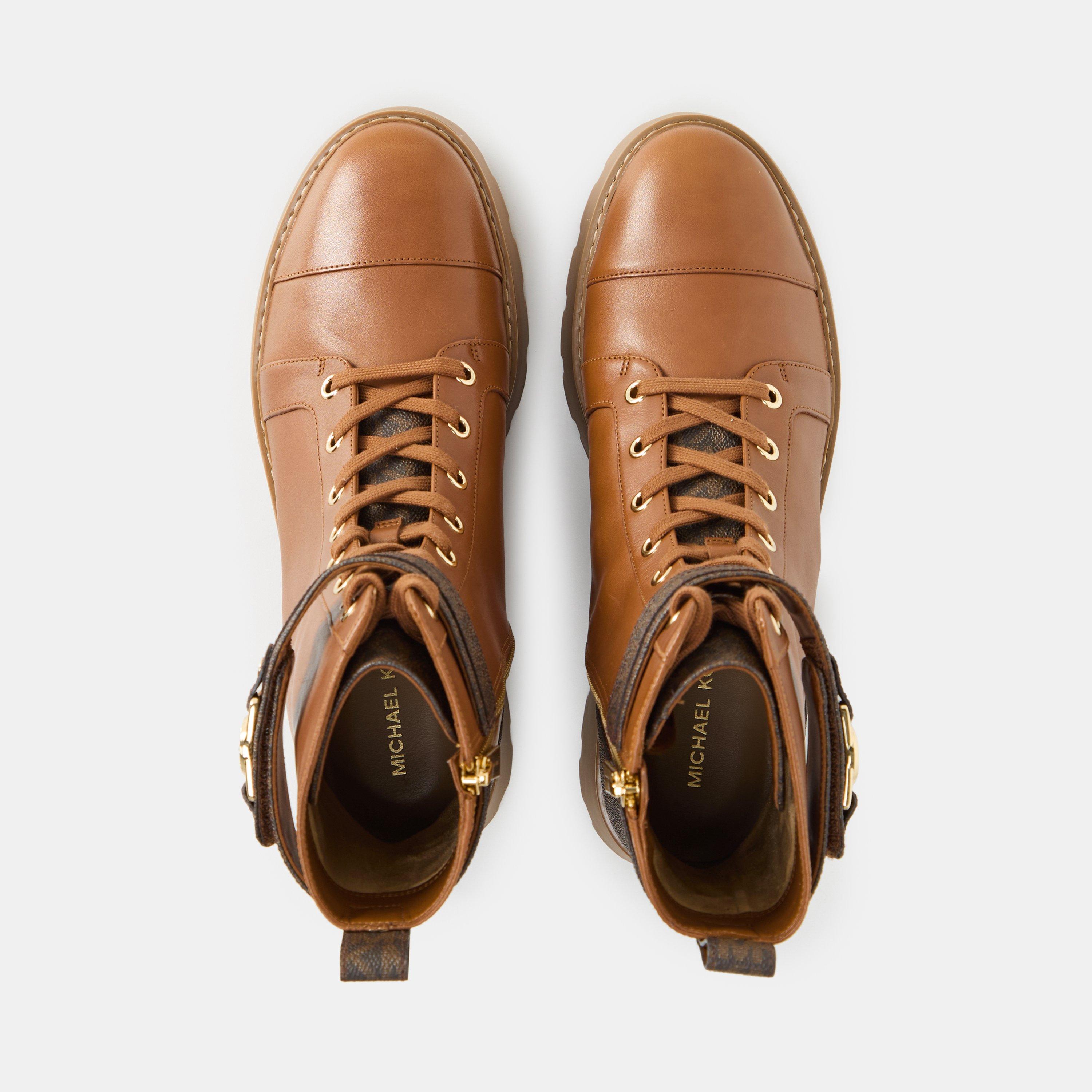 Brn Luggage - MICHAEL Michael Kors - Women's Biker Boots - 5