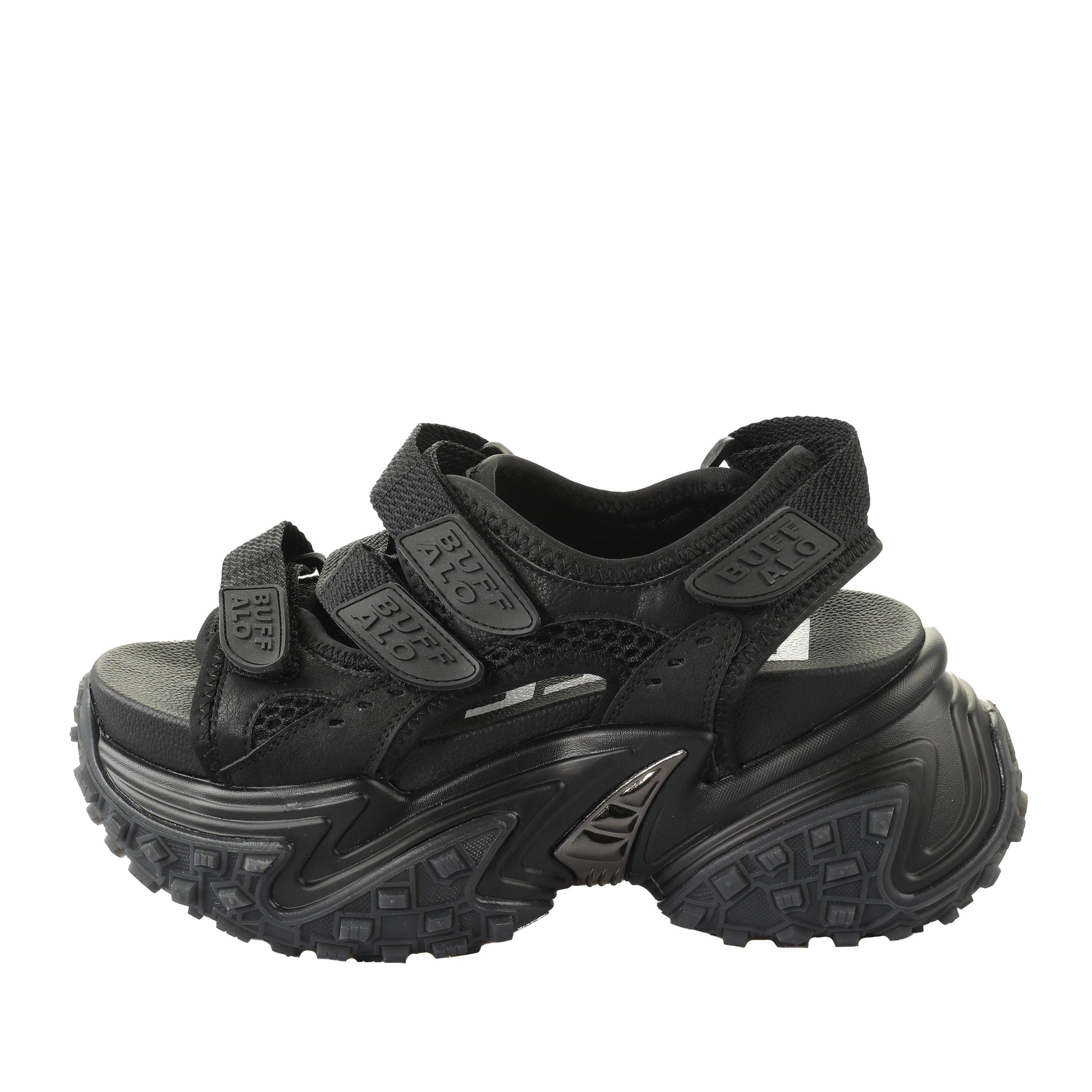 Black - Buffalo - Women's Vegan Flatform Sandals - 1