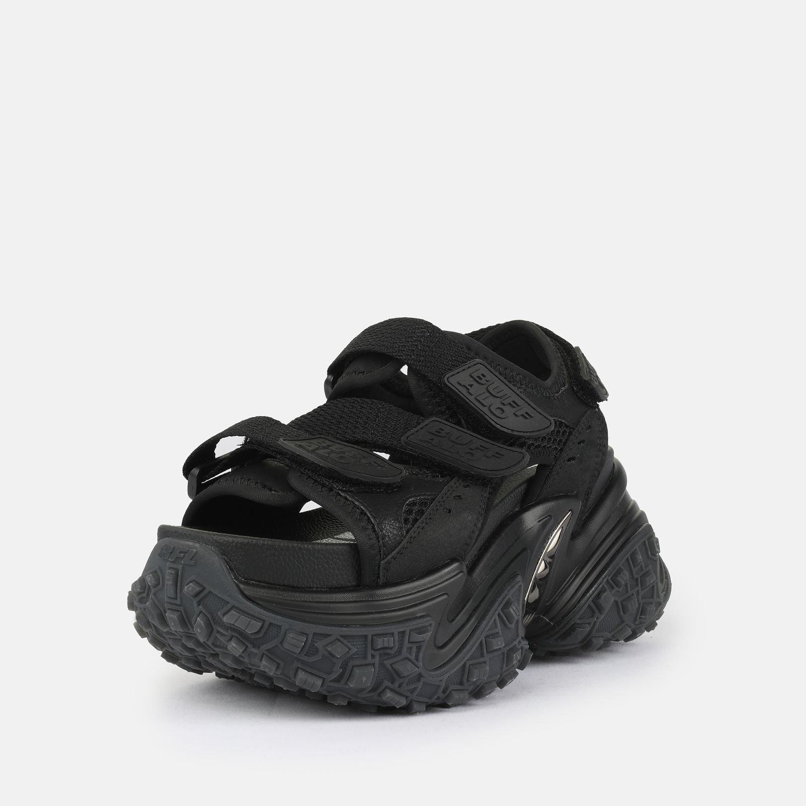 Zwart - Buffalo - Women's Vegan Flatform Sandals - 6