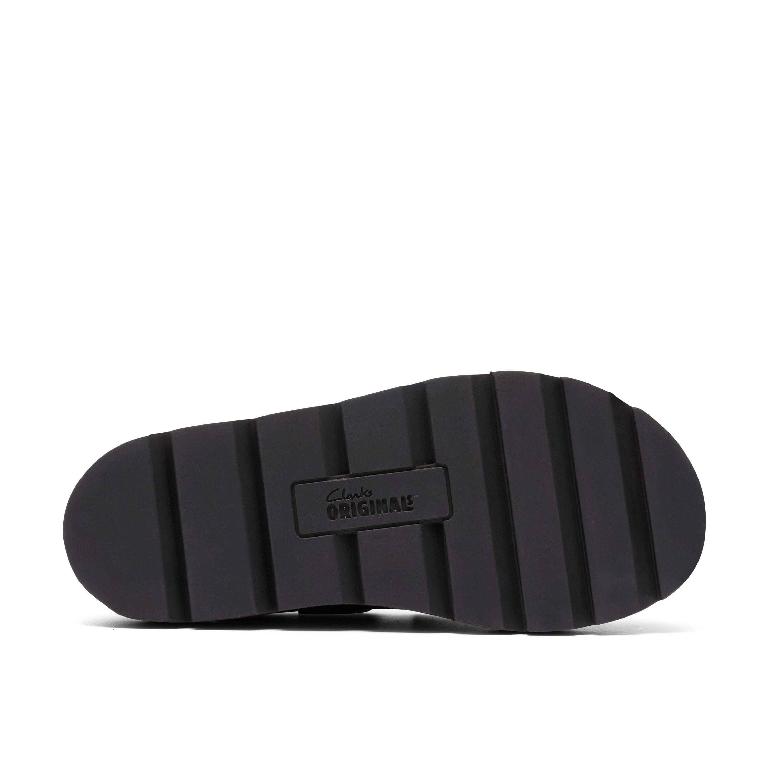 Black Suede - Clarks Originals - Women's Flat Sandals - 3