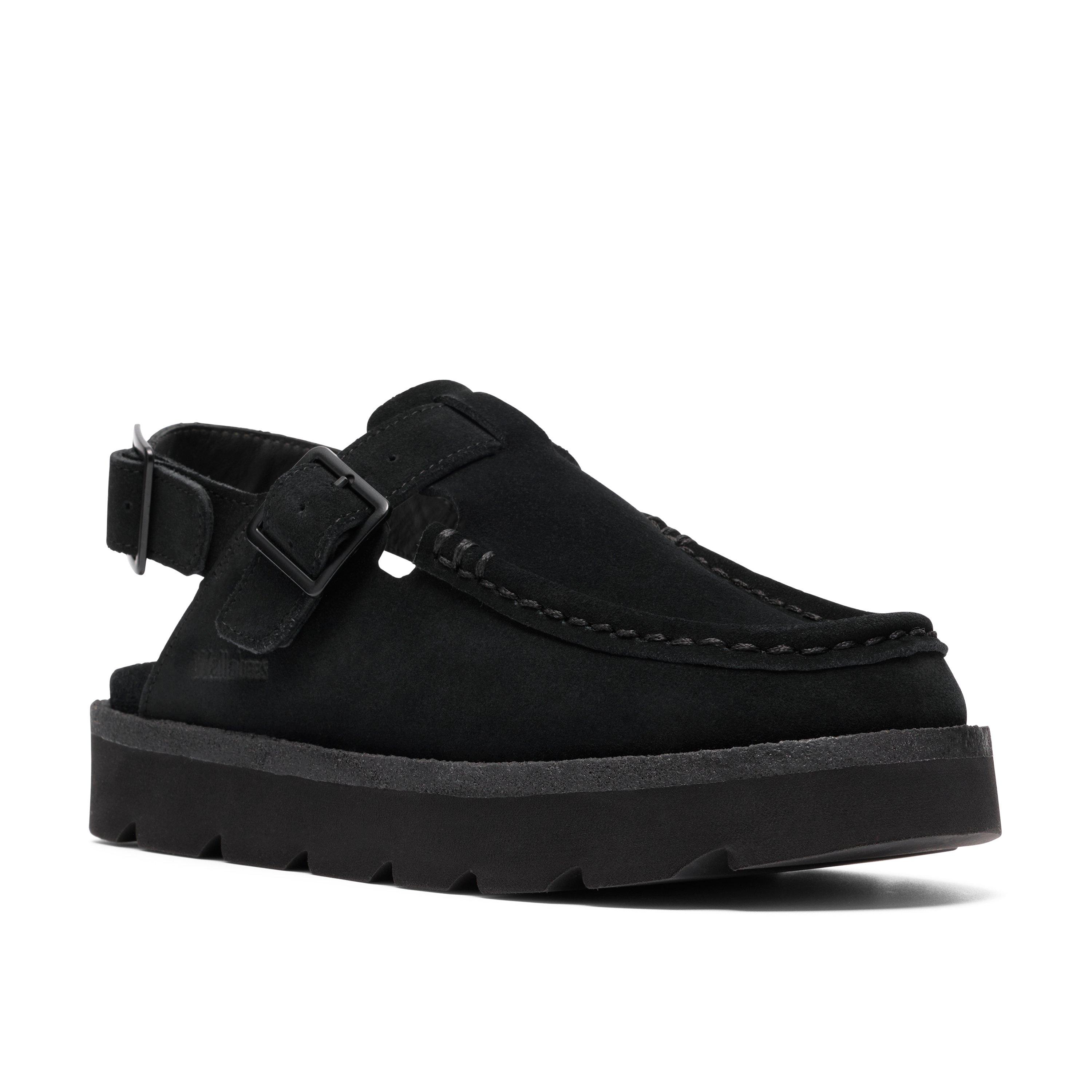 Black Suede - Clarks Originals - Women's Flat Sandals - 4
