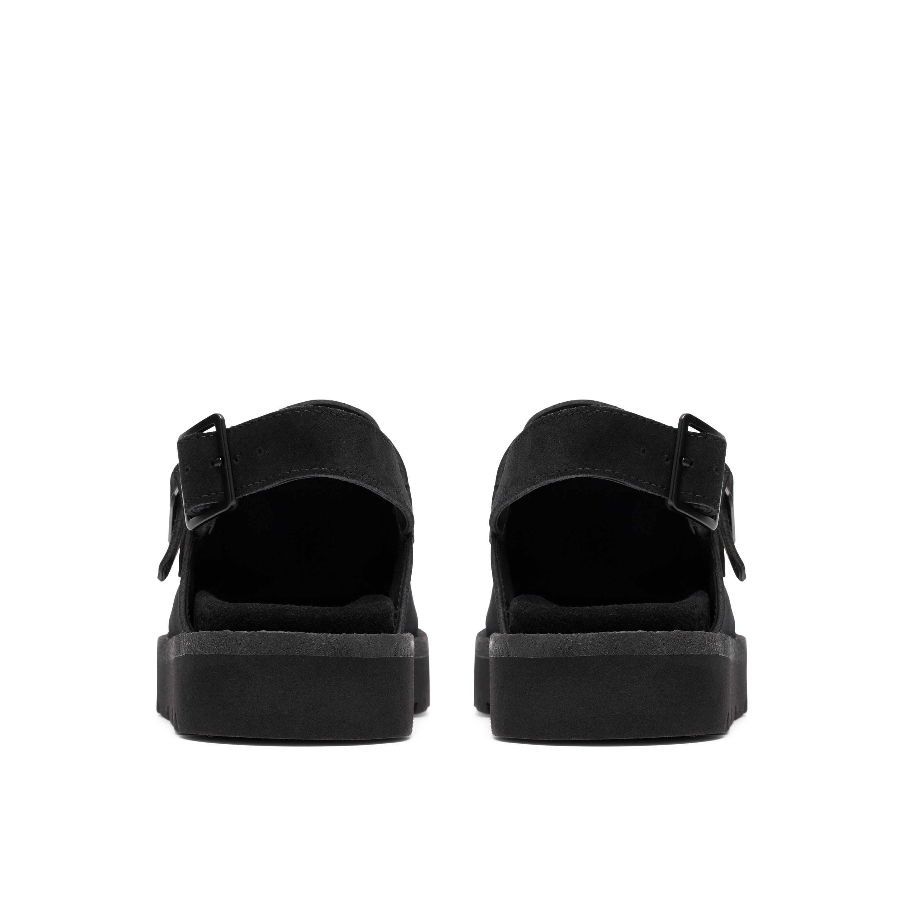 Black Suede - Clarks Originals - Women's Flat Sandals - 5