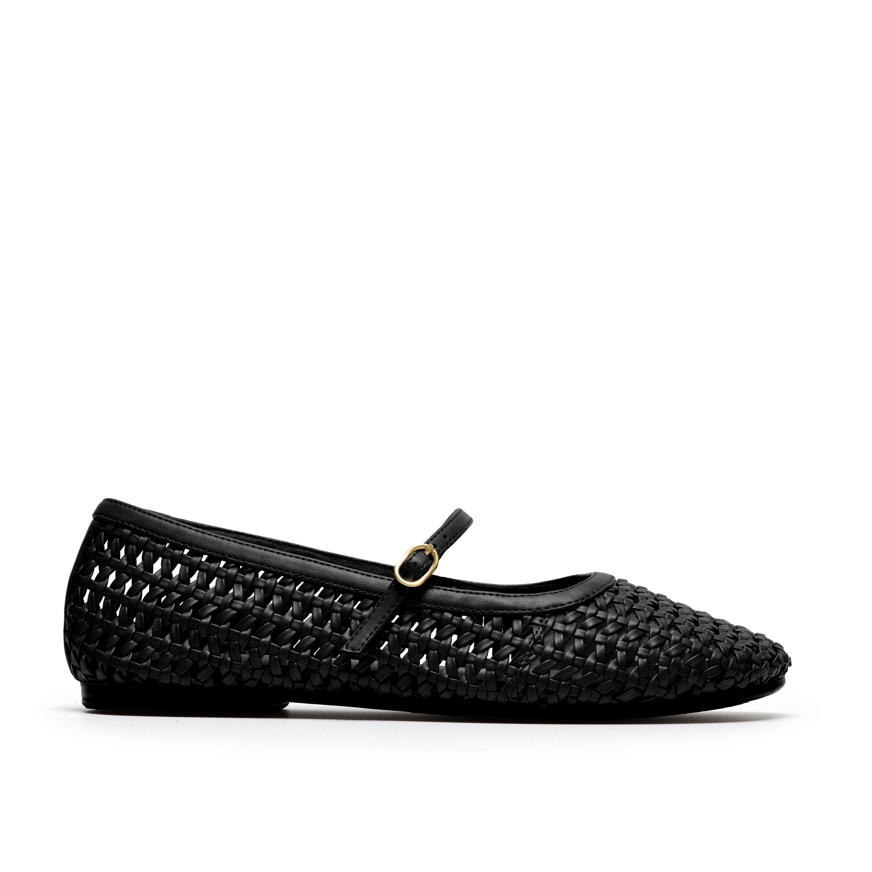Black Weave - Clarks - Women's Ballet Pumps - 1